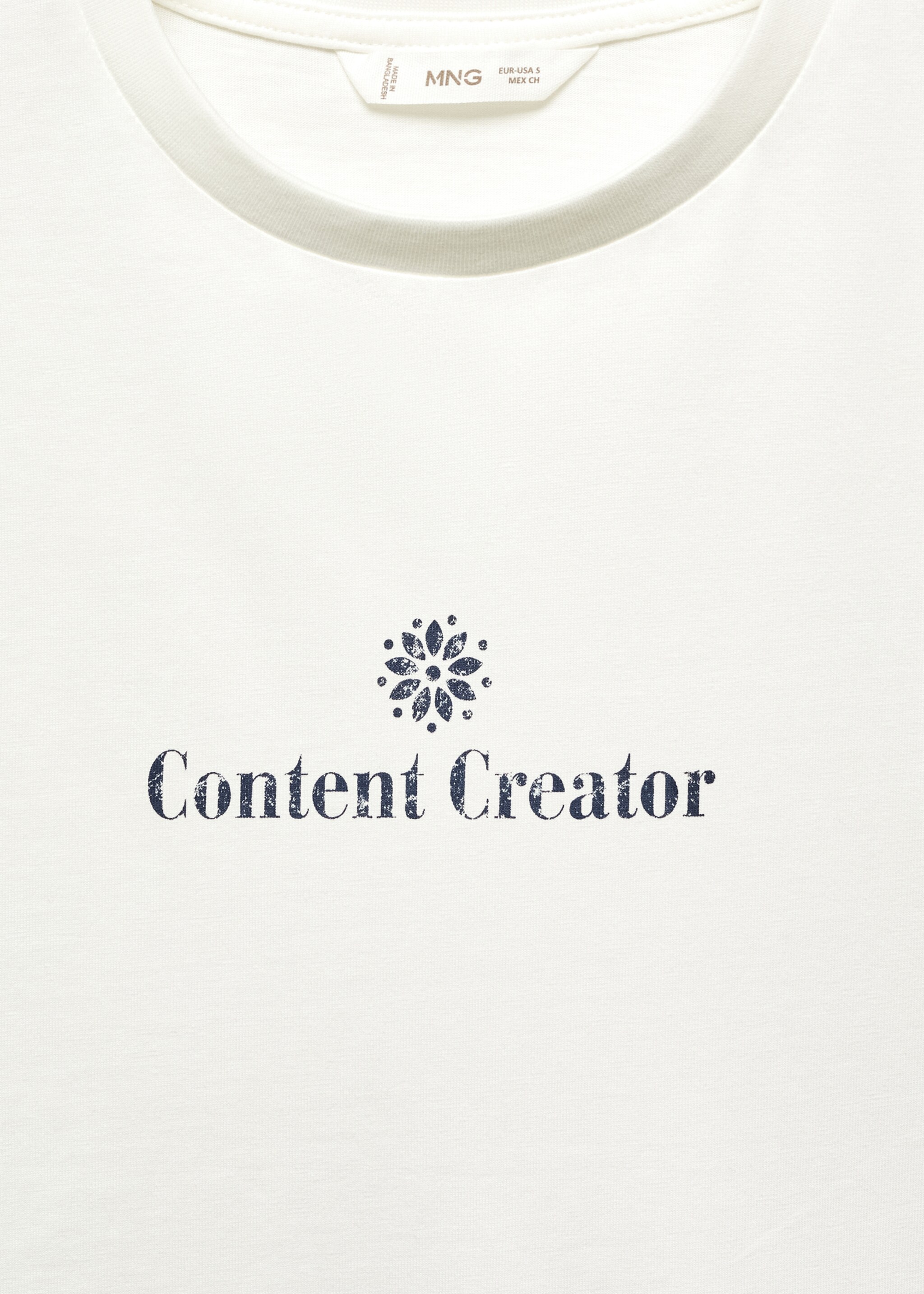 T-shirt message imprimé - Détail de l'article 8, Blanc cassé. Ref: 67060633-00.