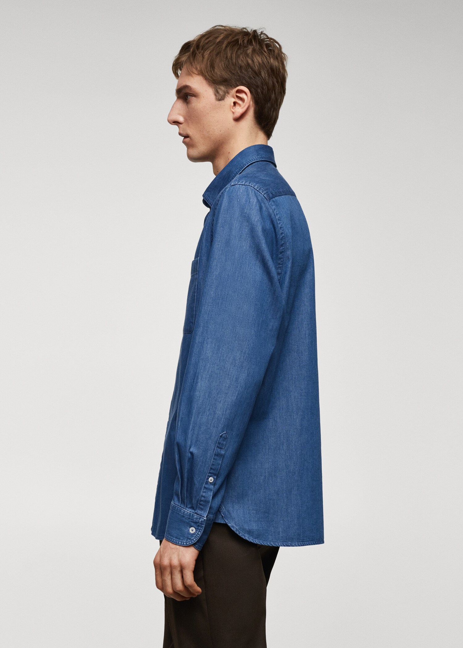 Chambray katoenen classic-fit overhemd - Detail van het artikel 2