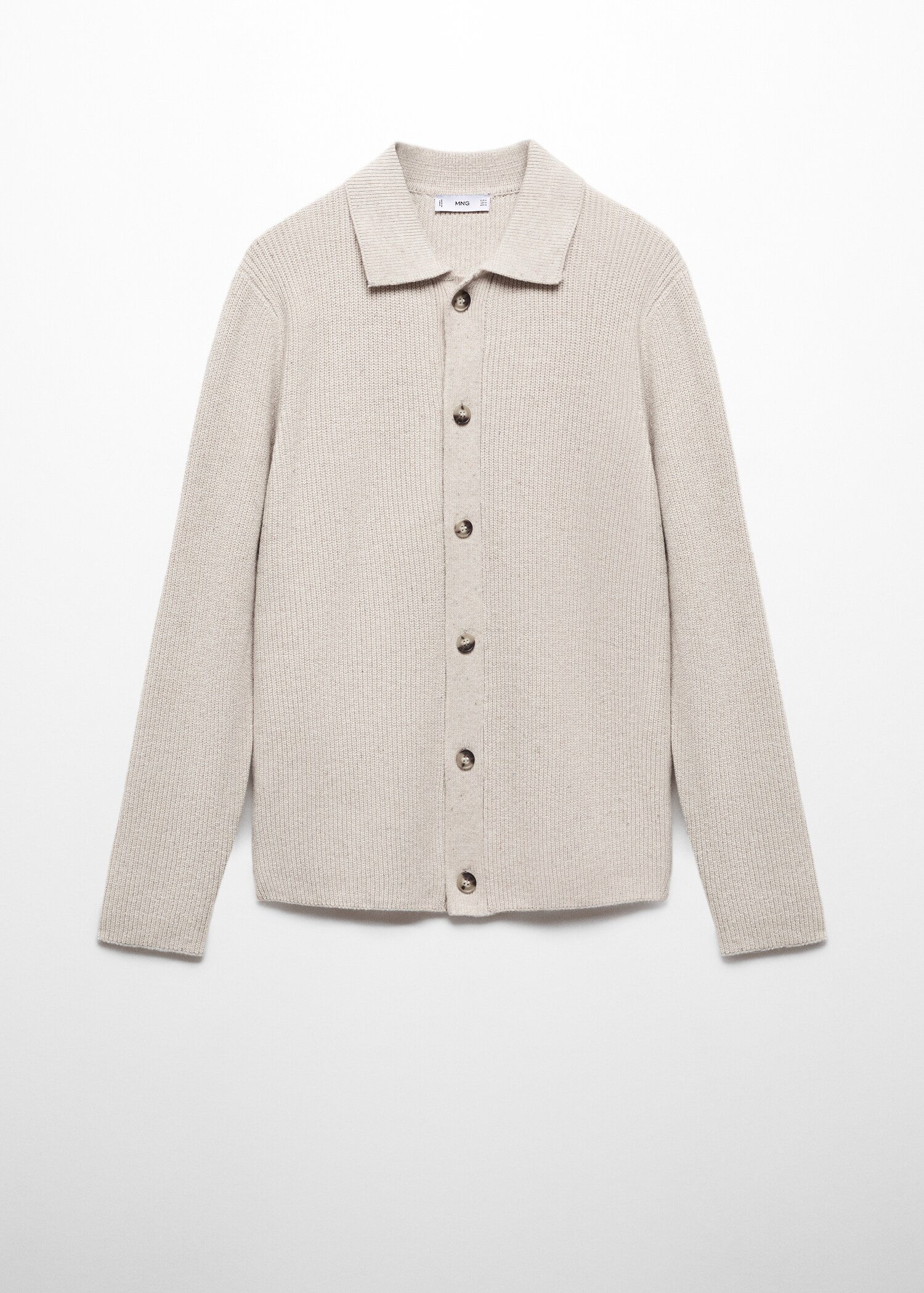 Buttoned ribbed cardigan - Article without model