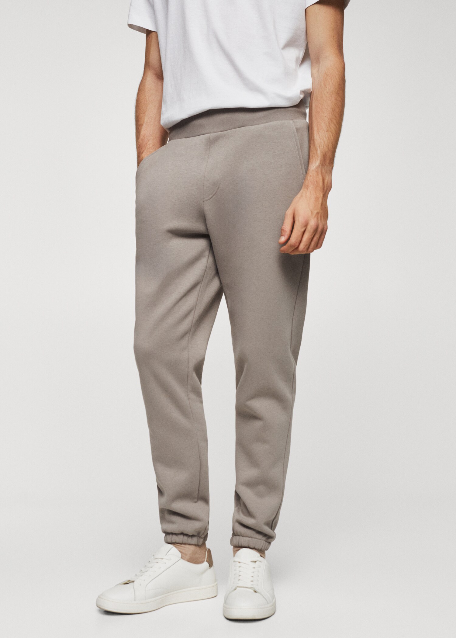 Cotton jogger-style trousers - Medium plane