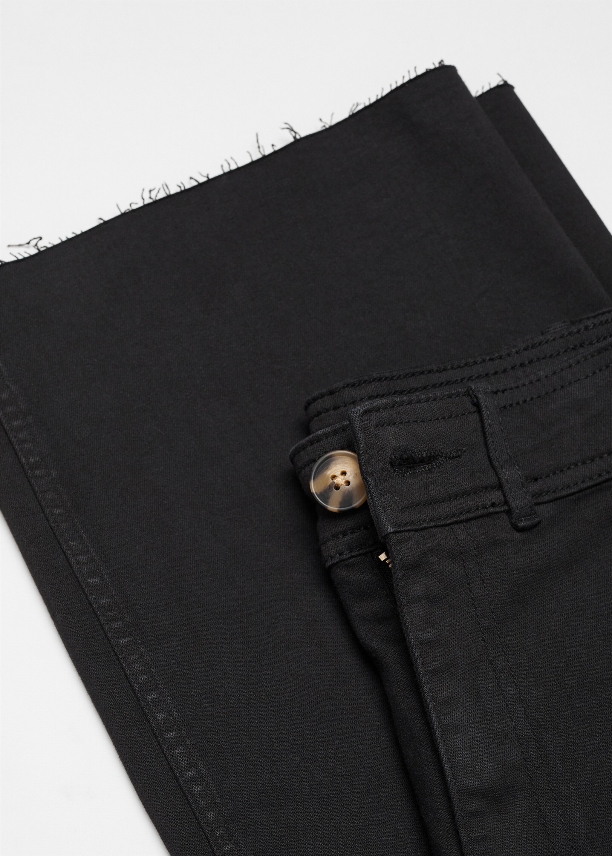 Jeans culotte mid-waist comfort - Details of the article 8, Black. Ref: 67060653-00.