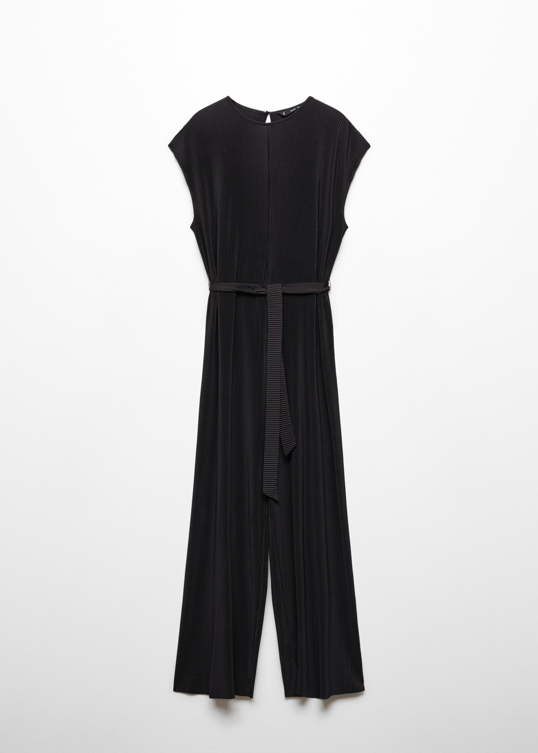 Pleated jumpsuit with bow - Article without model, Black. Ref: 67060657-00.