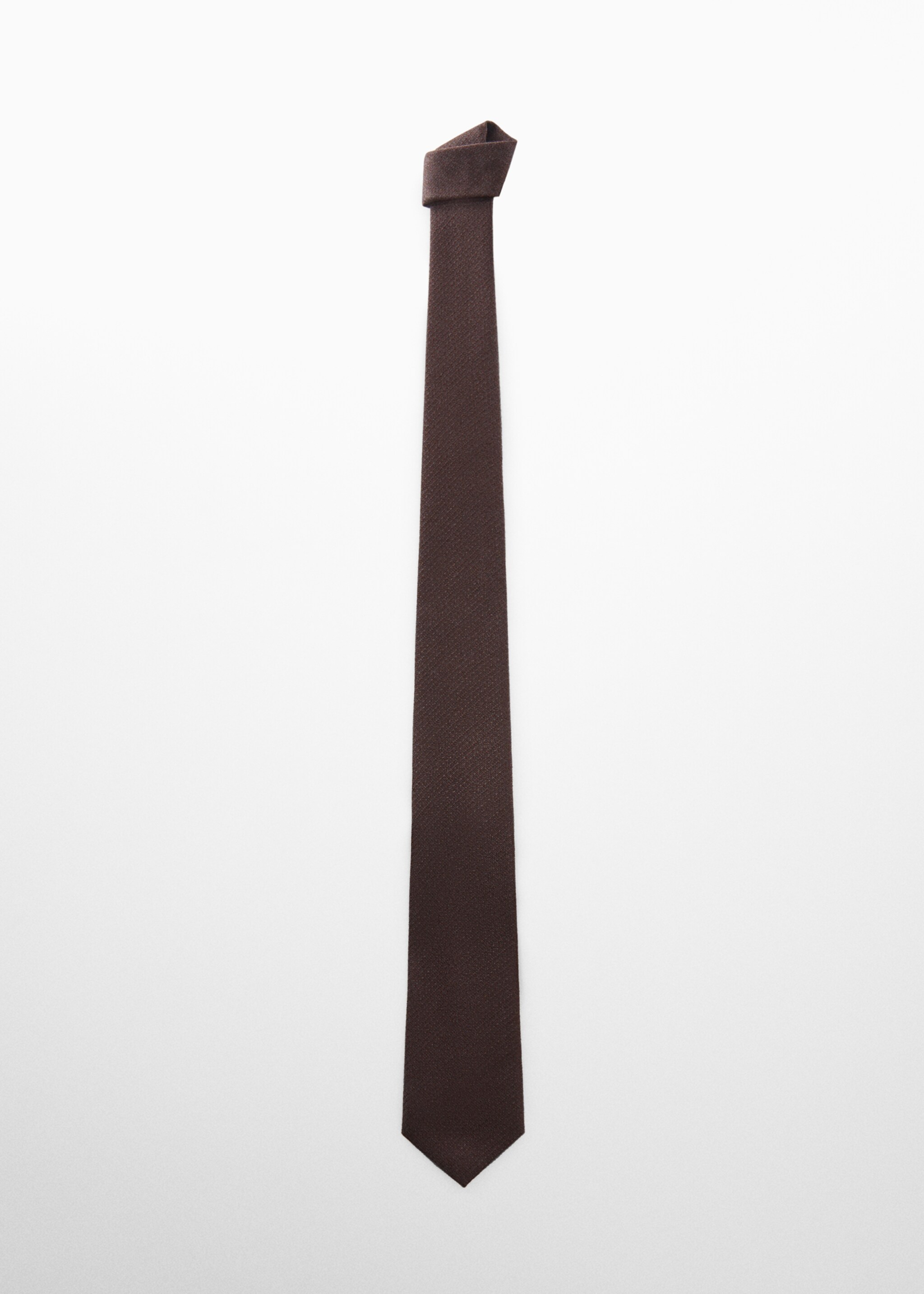 Structured cotton tie - Article without model, Brown. Ref: 67060664-00.