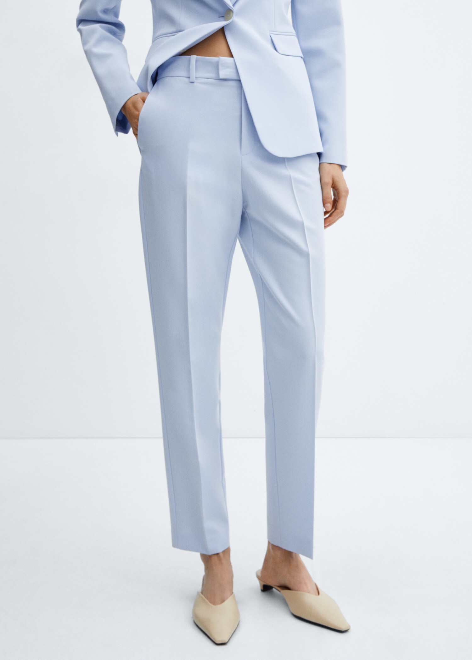 Straight suit trousers - Medium plane