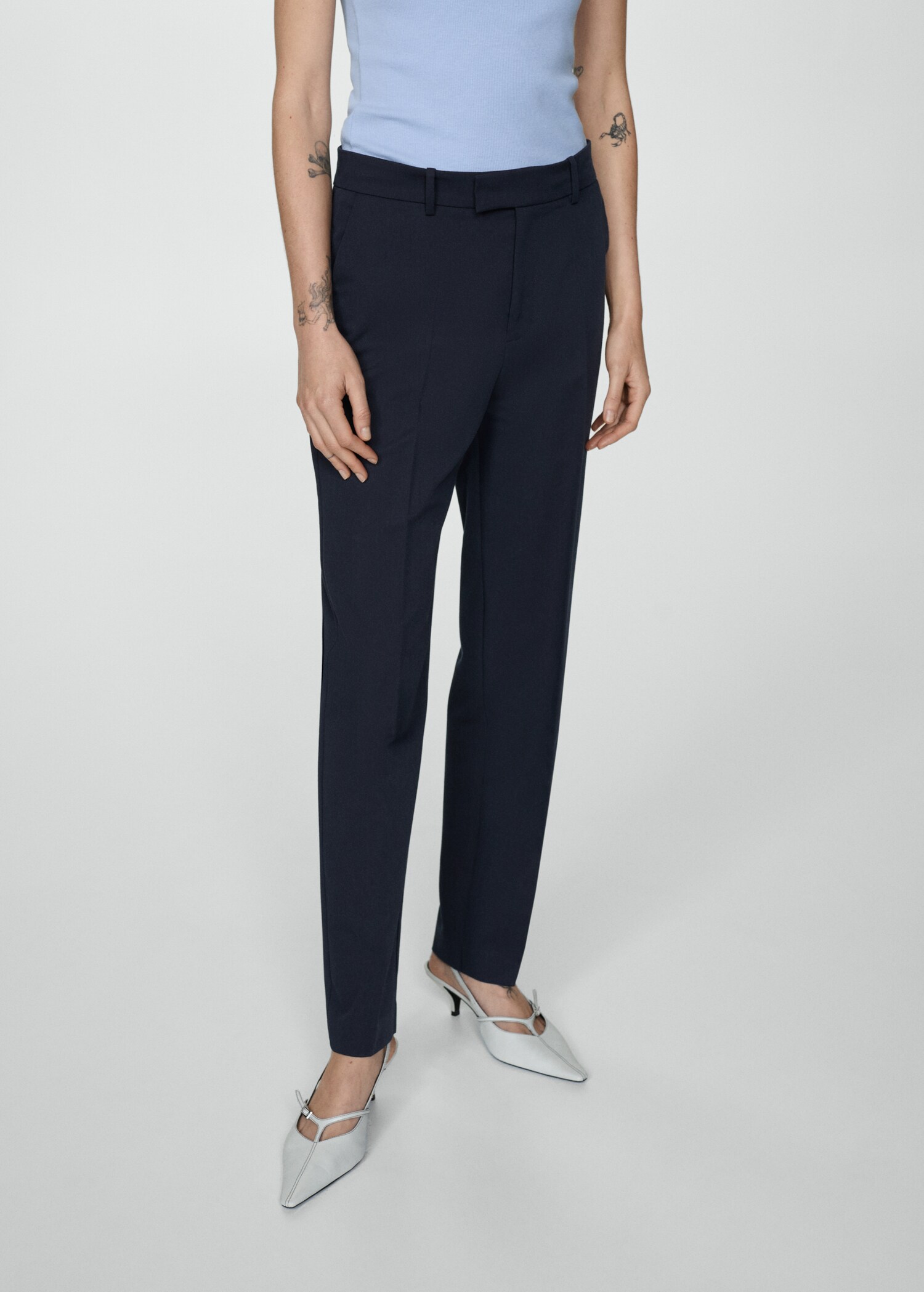 Straight suit trousers - Medium plane