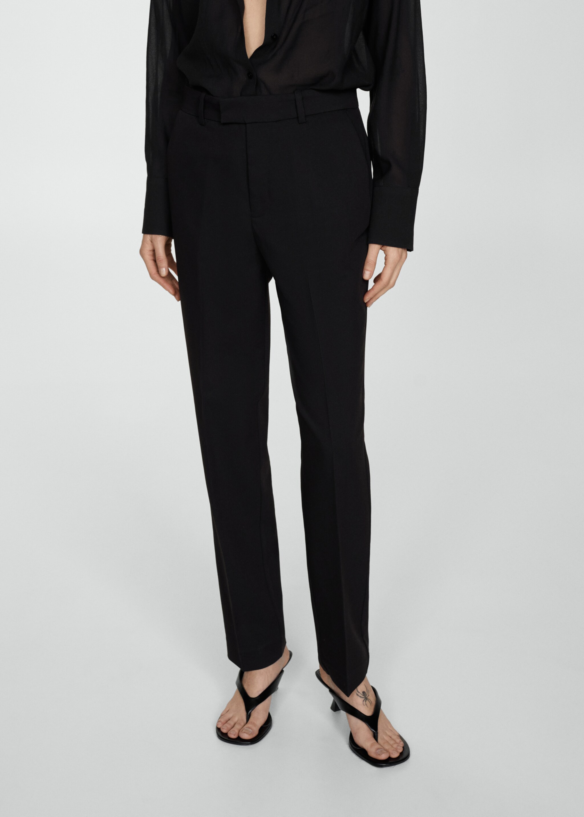 Straight suit trousers - Medium plane, Black. Ref: 67060666-00.