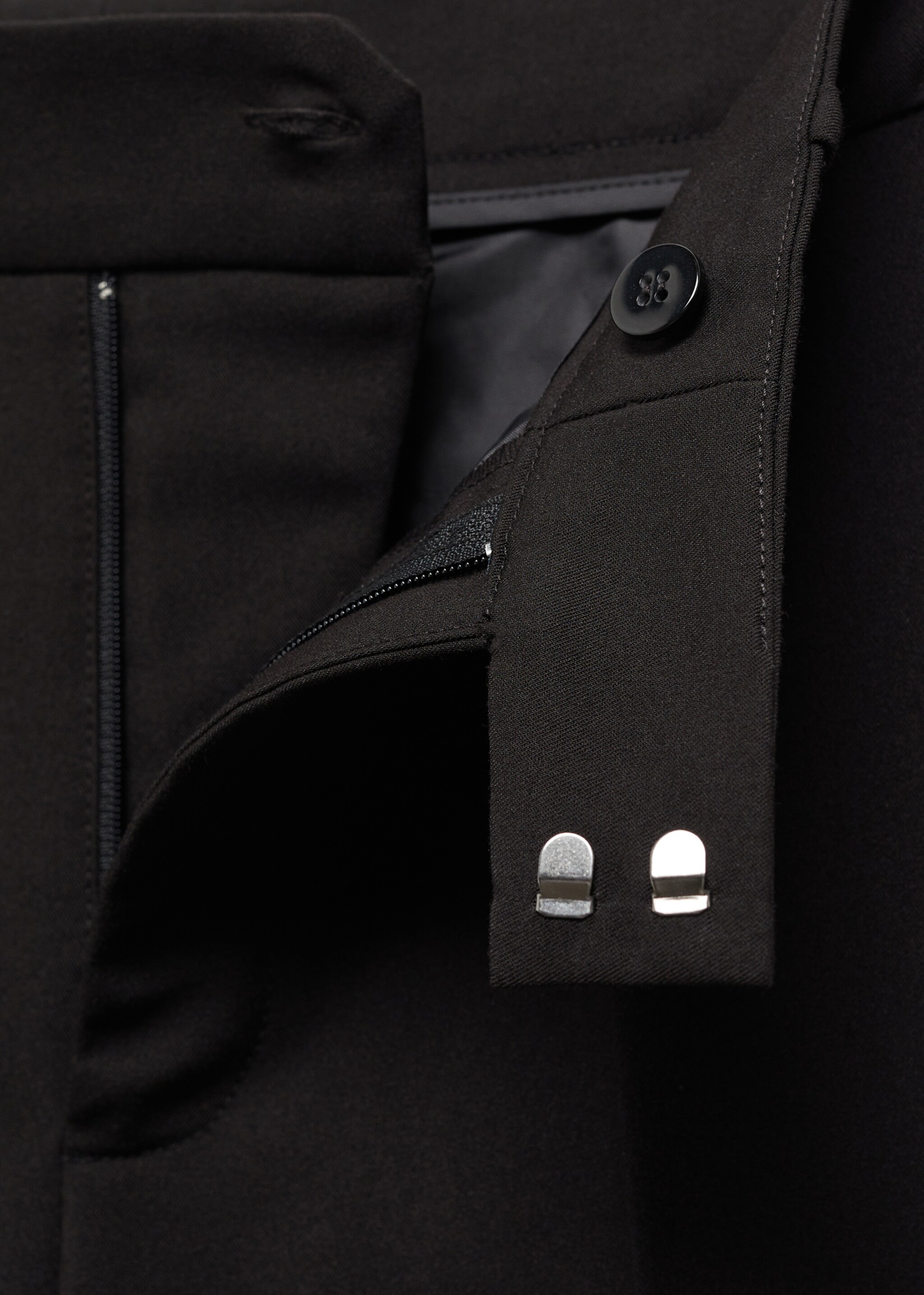 Straight suit trousers - Details of the article 8, Black. Ref: 67060666-00.