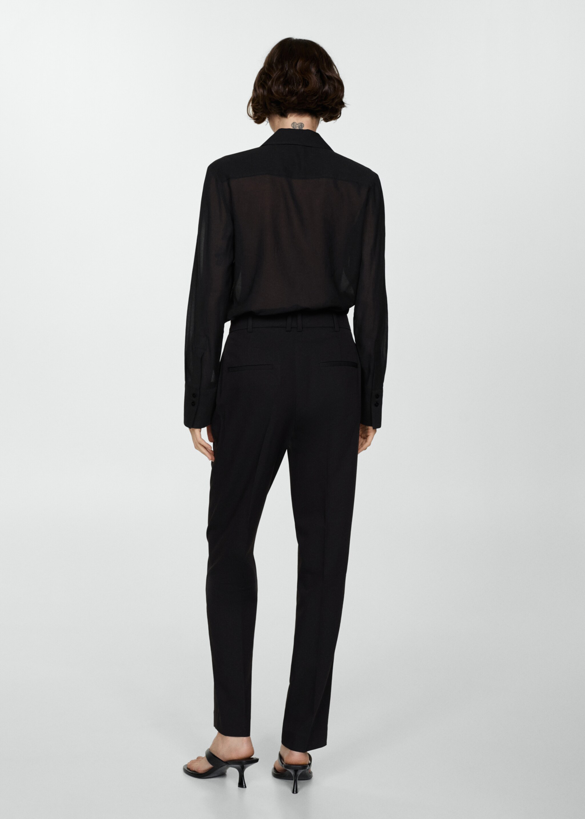 Straight suit trousers - Reverse of the article, Black. Ref: 67060666-00.