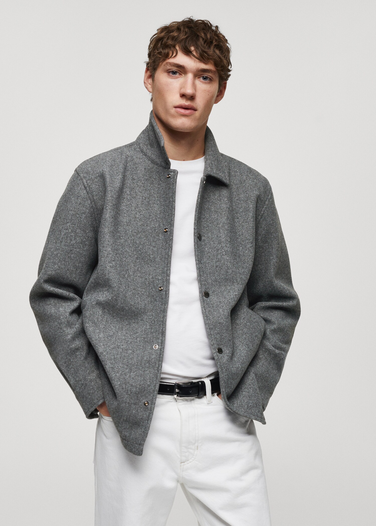 Snap buttons overshirt - Medium plane