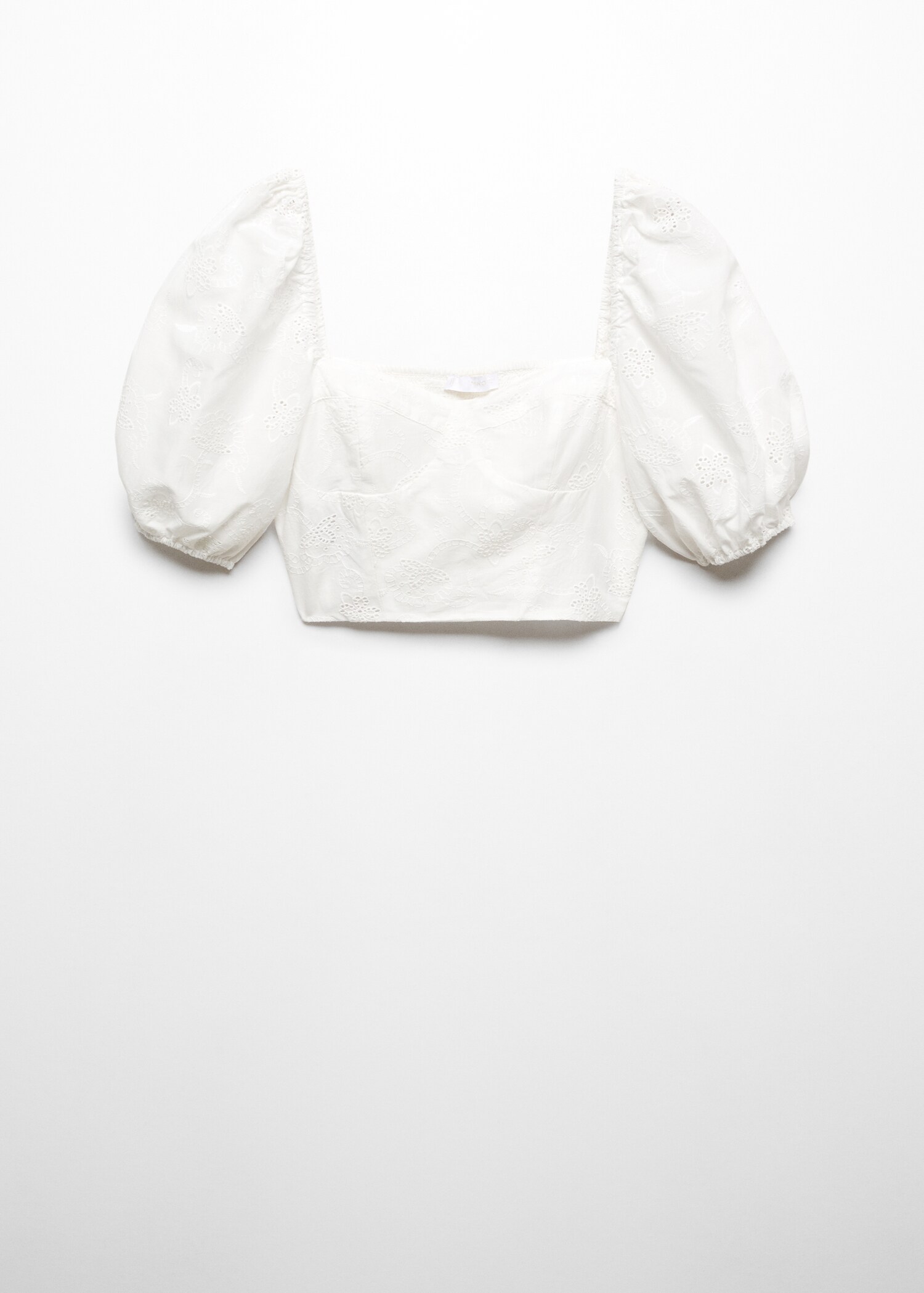 Puff-sleeved cropped blouse - Article without model