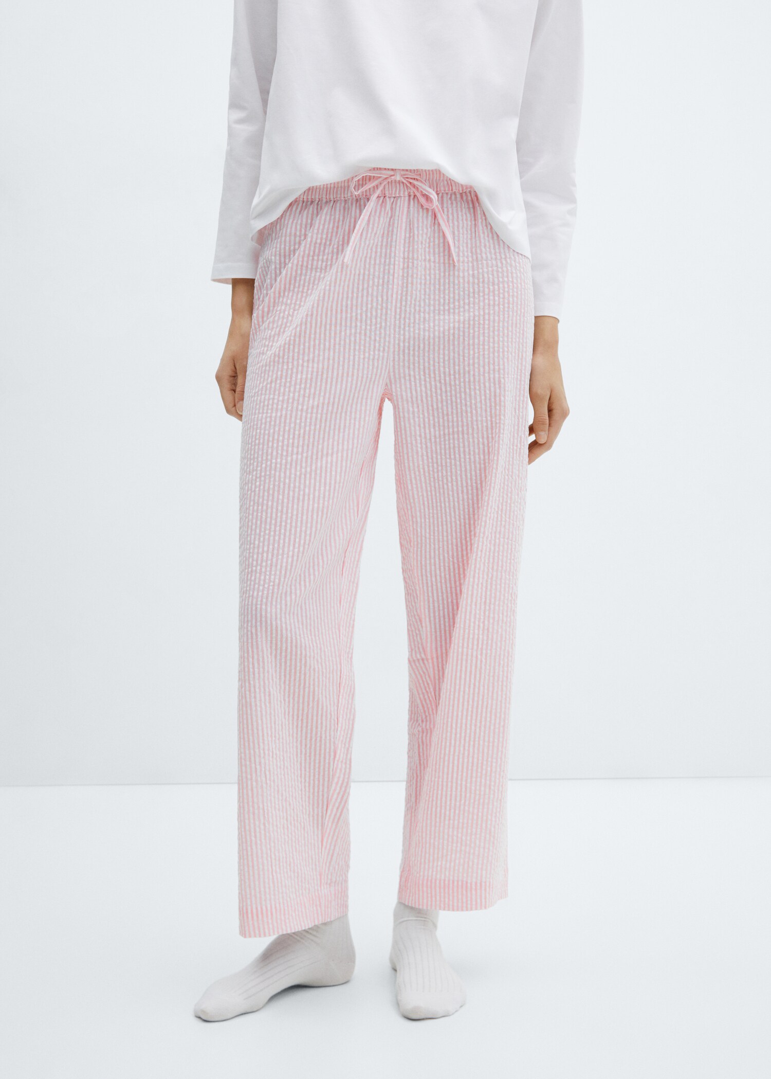 Two-piece striped cotton pyjamas - Medium plane