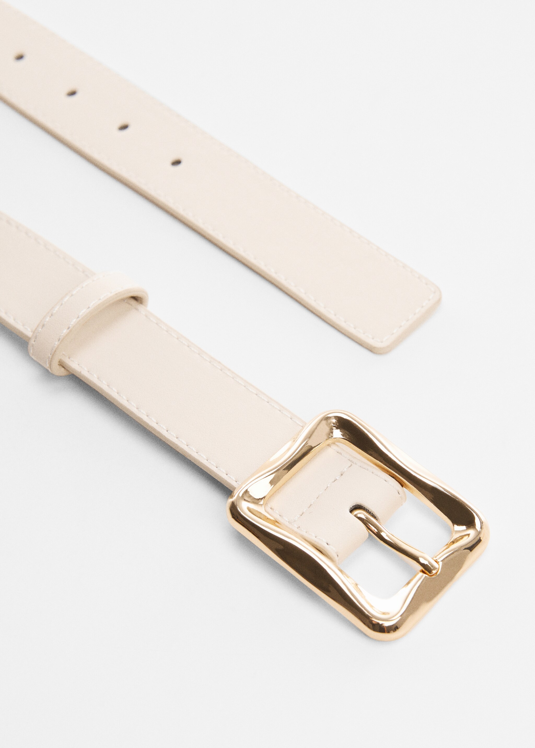 Belt with irregular buckle - Medium plane, Ecru. Ref: 67062538-00.