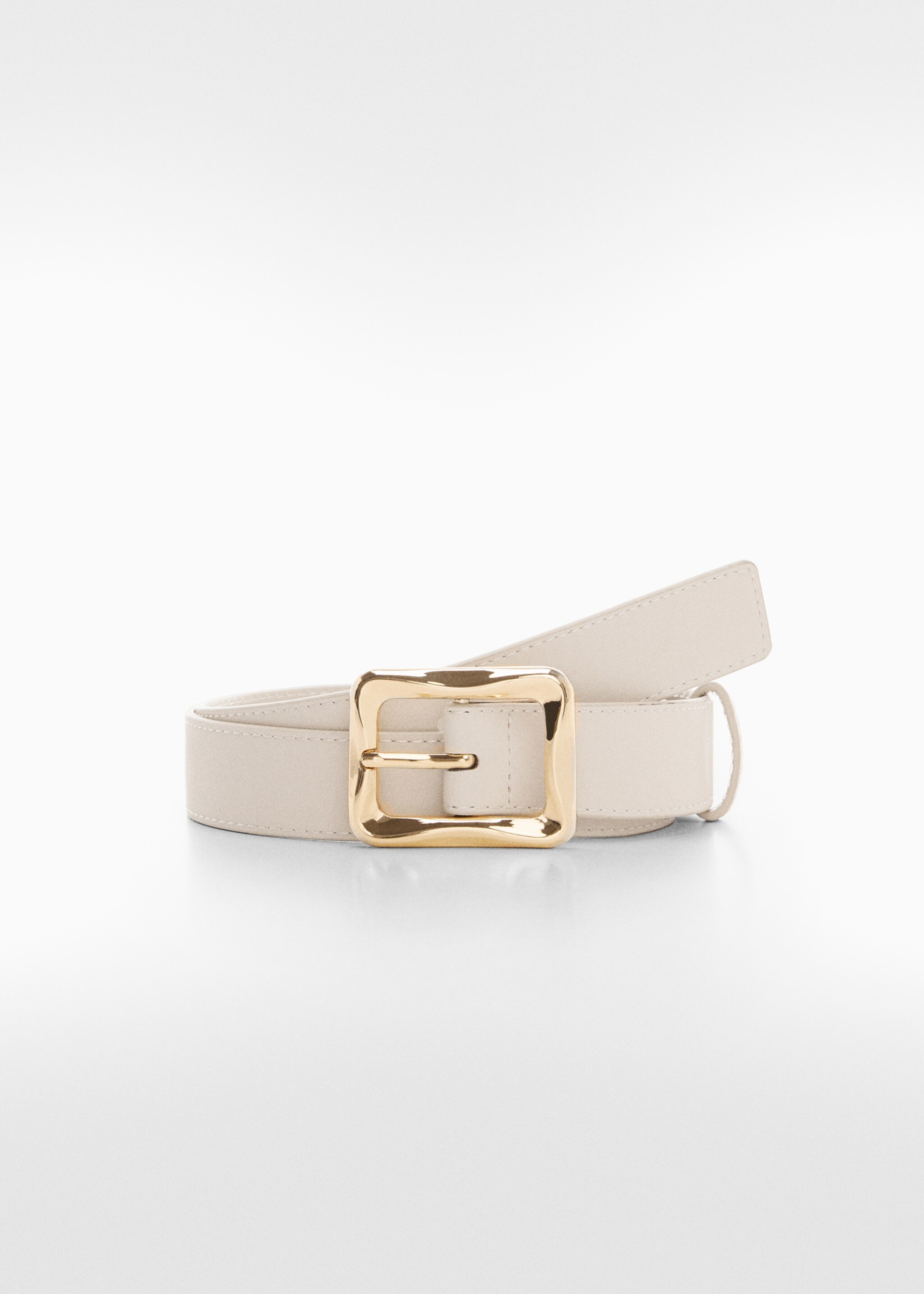 Belt with irregular buckle - Article without model, Ecru. Ref: 67062538-00.