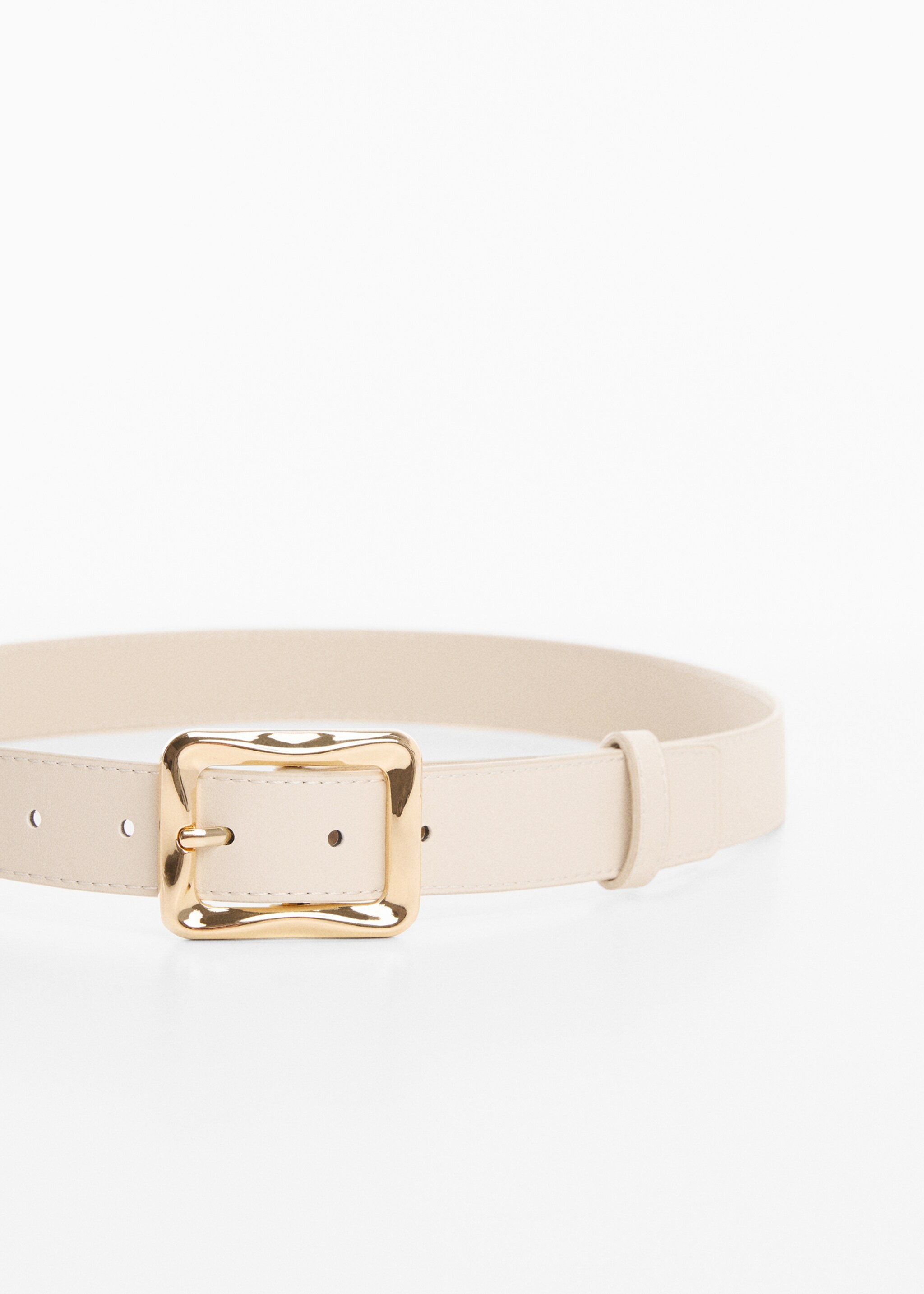 Belt with irregular buckle - Details of the article 1, Ecru. Ref: 67062538-00.