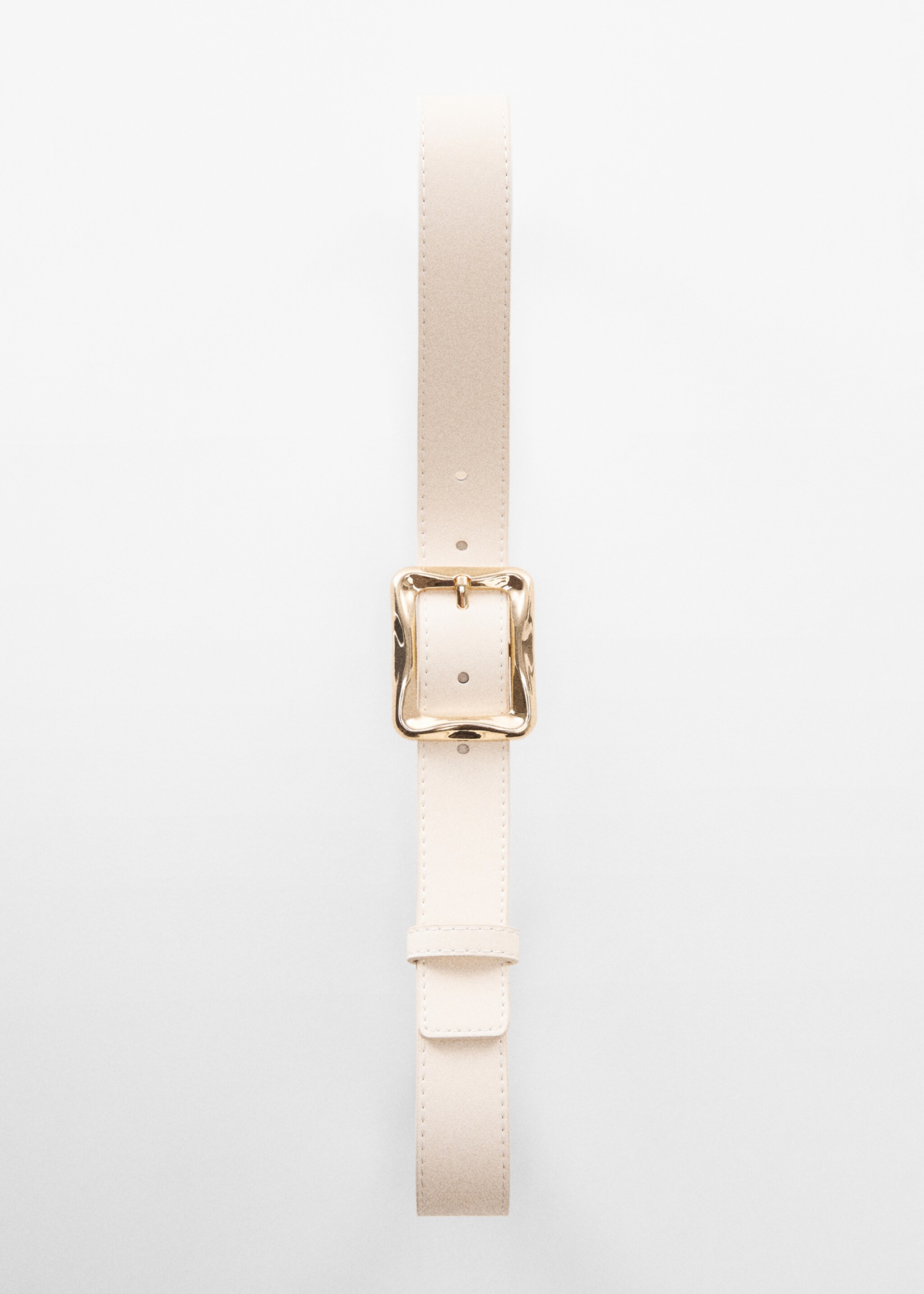 Belt with irregular buckle - Details of the article 2, Ecru. Ref: 67062538-00.