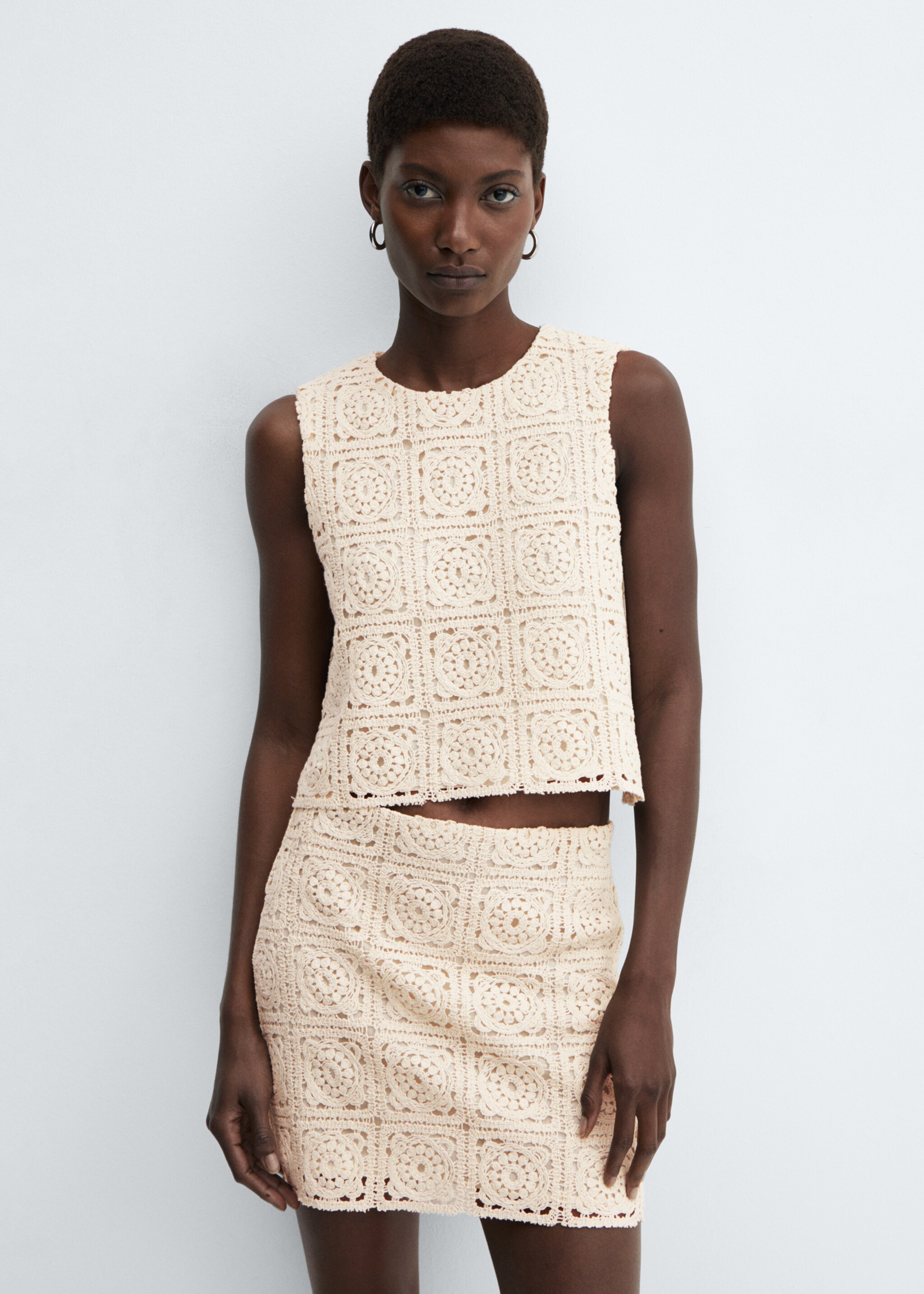 Embroidered cotton skirt - Medium plane