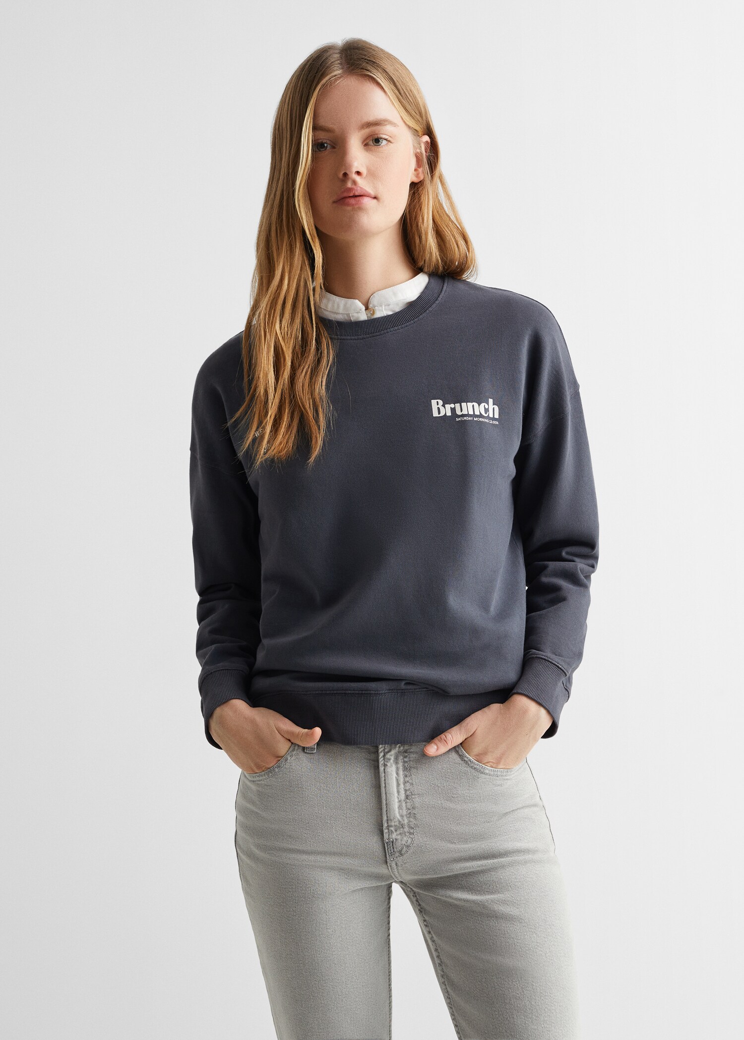 Sudadera mensaje estampado - Plano medio