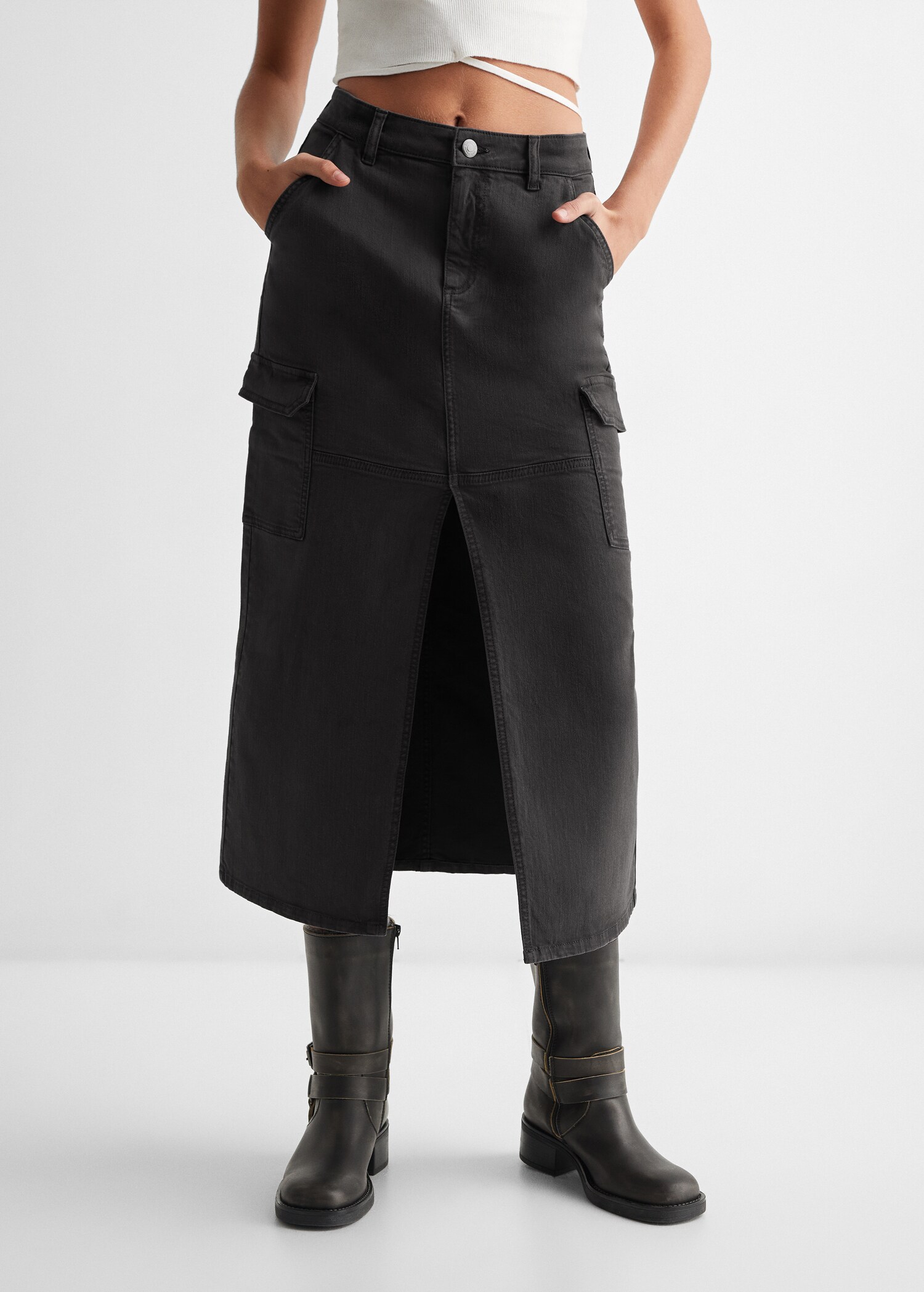 Long cargo skirt with pocket - Details of the article 6