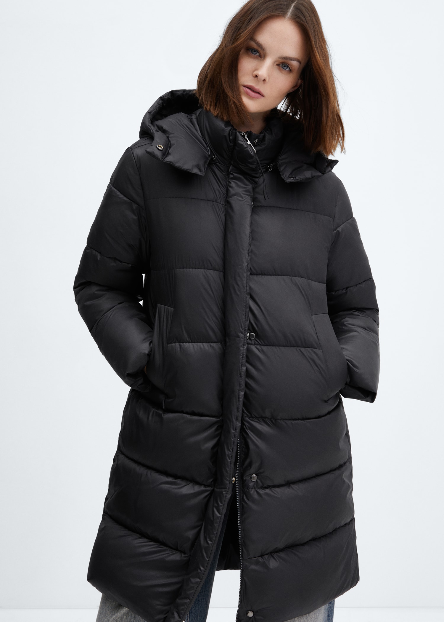 Detachable hood puffer coat Women MANGO OUTLET Denmark