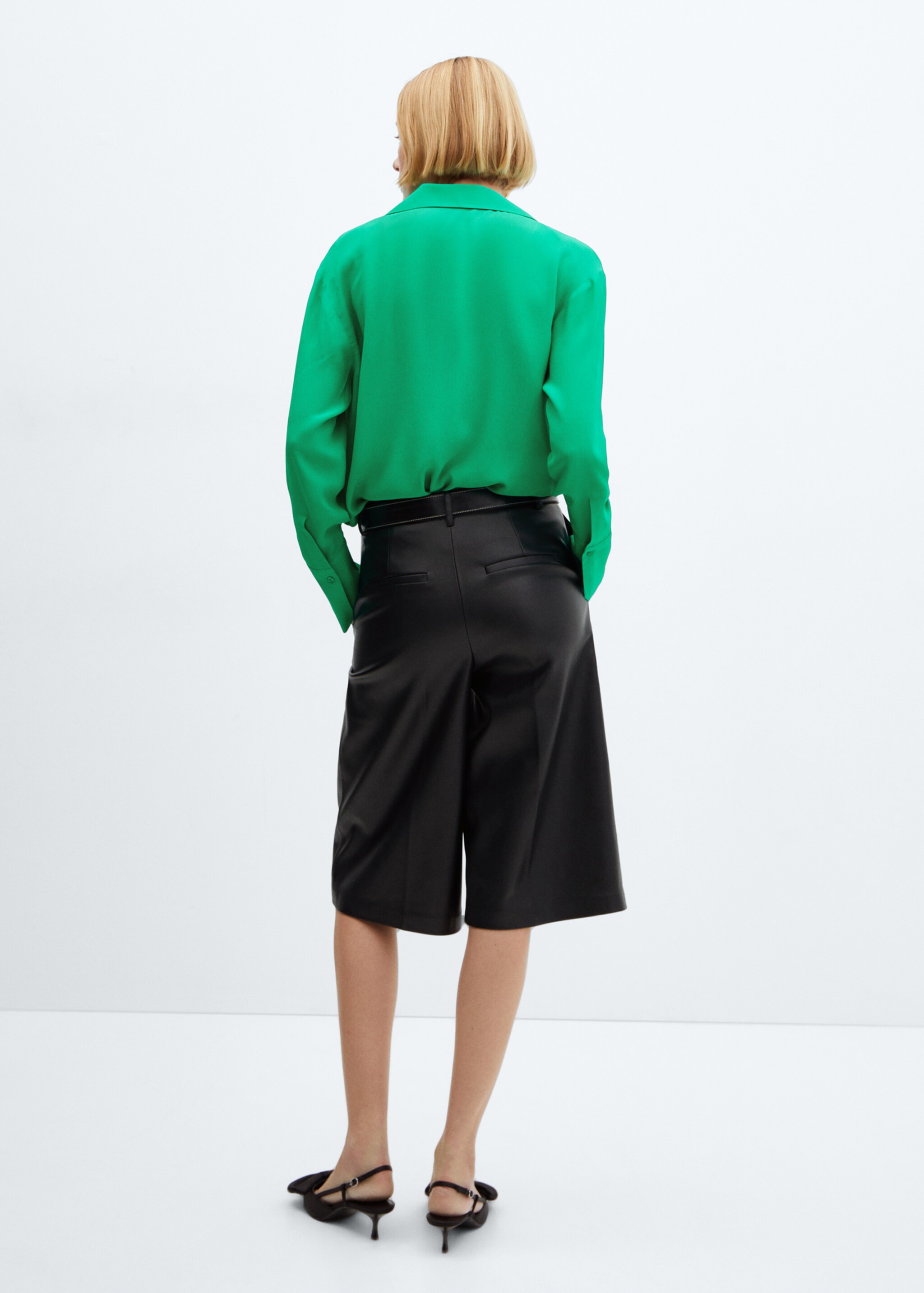 Camp-collar shirt - Reverse of the article, Green. Ref: 67063267-00.