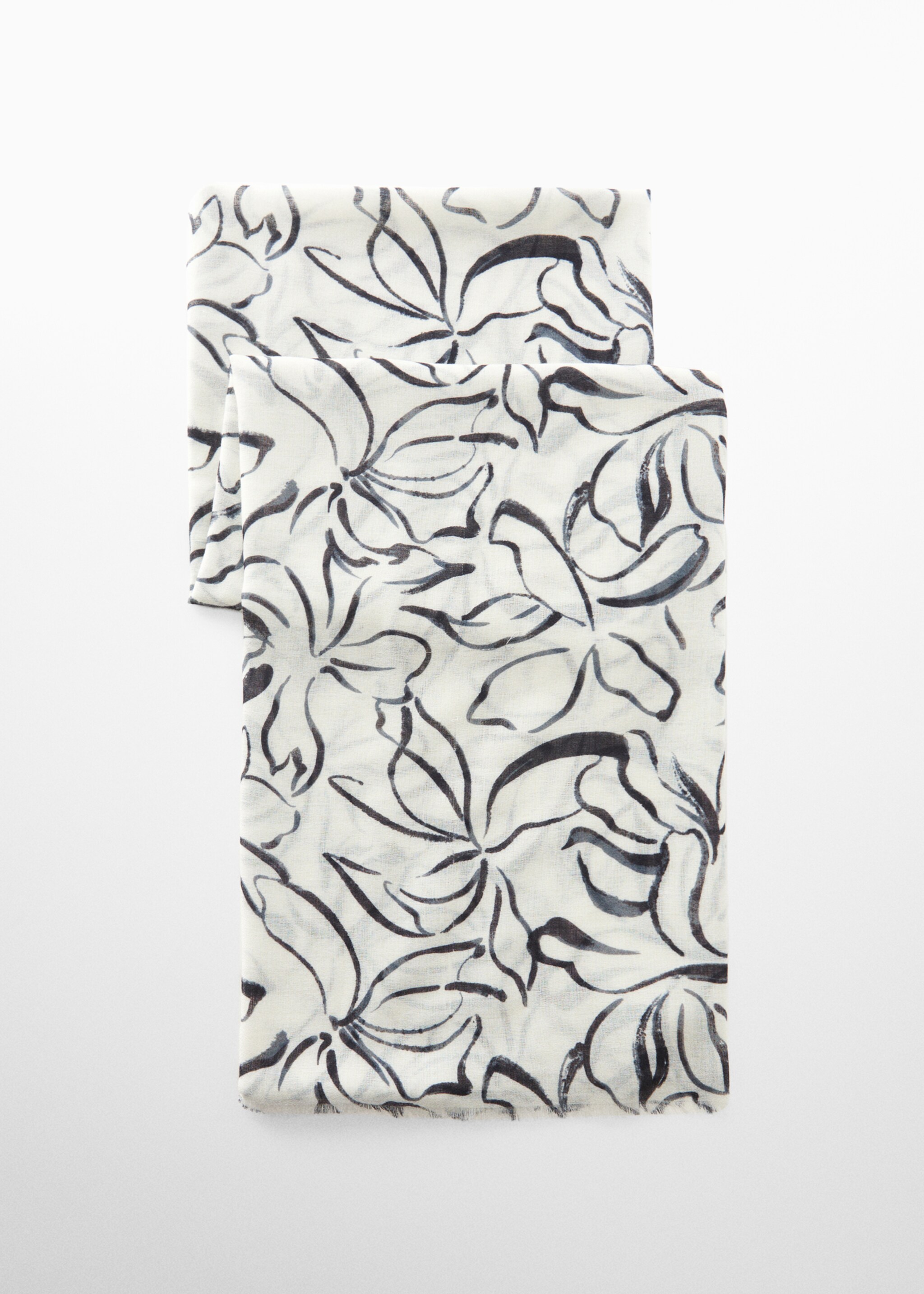 Fular estampado floral - Artículo sin modelo, Crudo. Ref: 67063269-00.