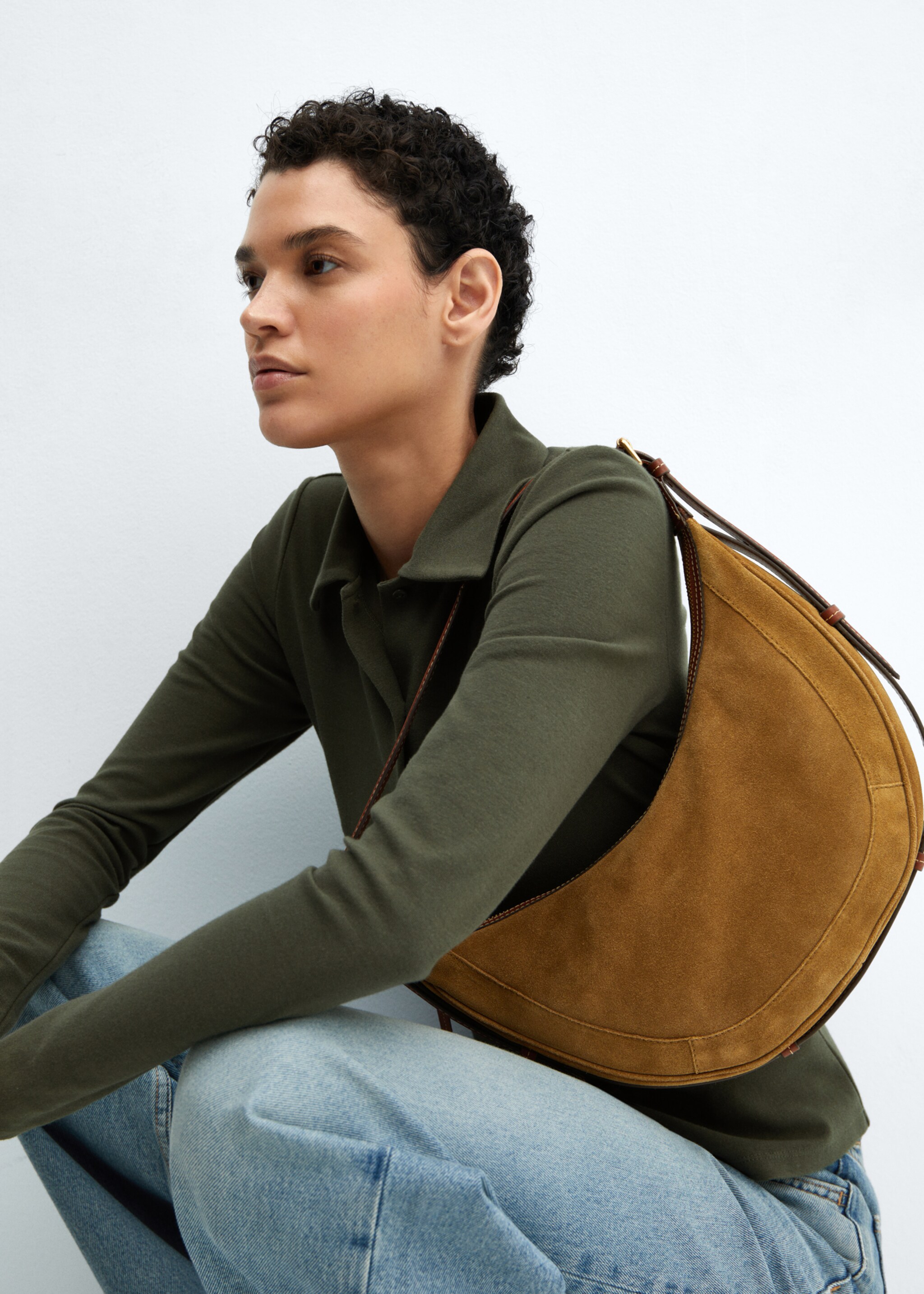 Cotton knit shirt - Details of the article 2, Khaki. Ref: 67064012-00.