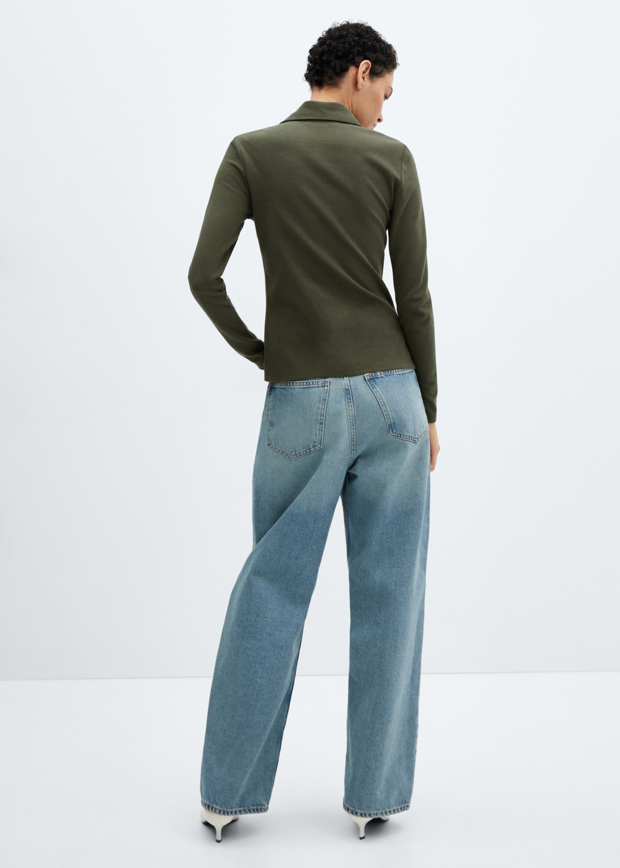 Cotton knit shirt - Reverse of the article, Khaki. Ref: 67064012-00.