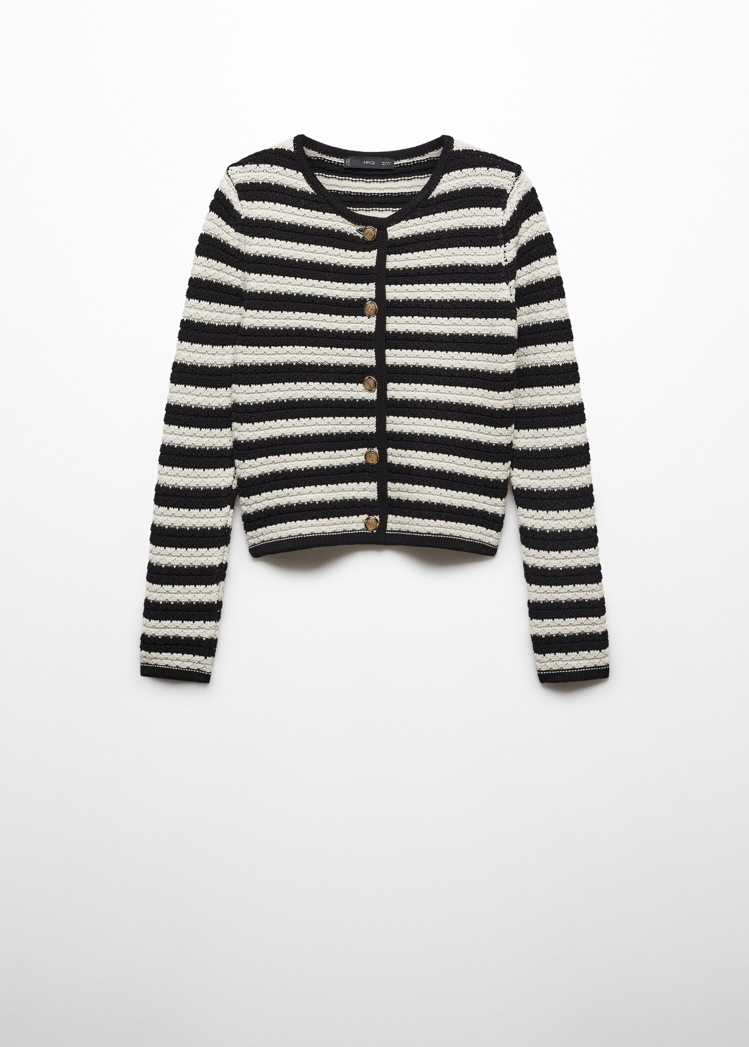 Striped cardigan with jewel buttons - Article without model