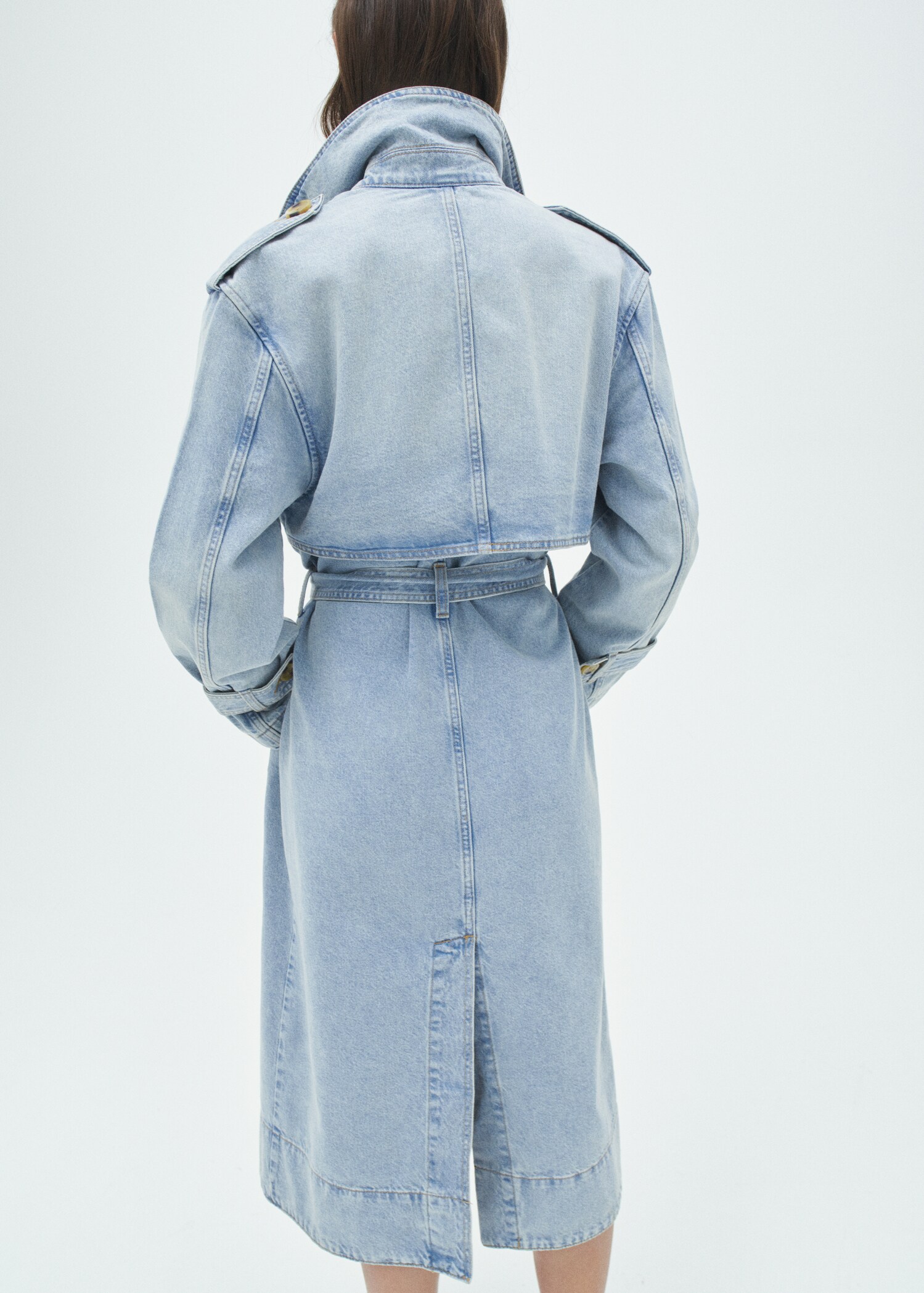 Double breasted denim trench - Details of the article 5