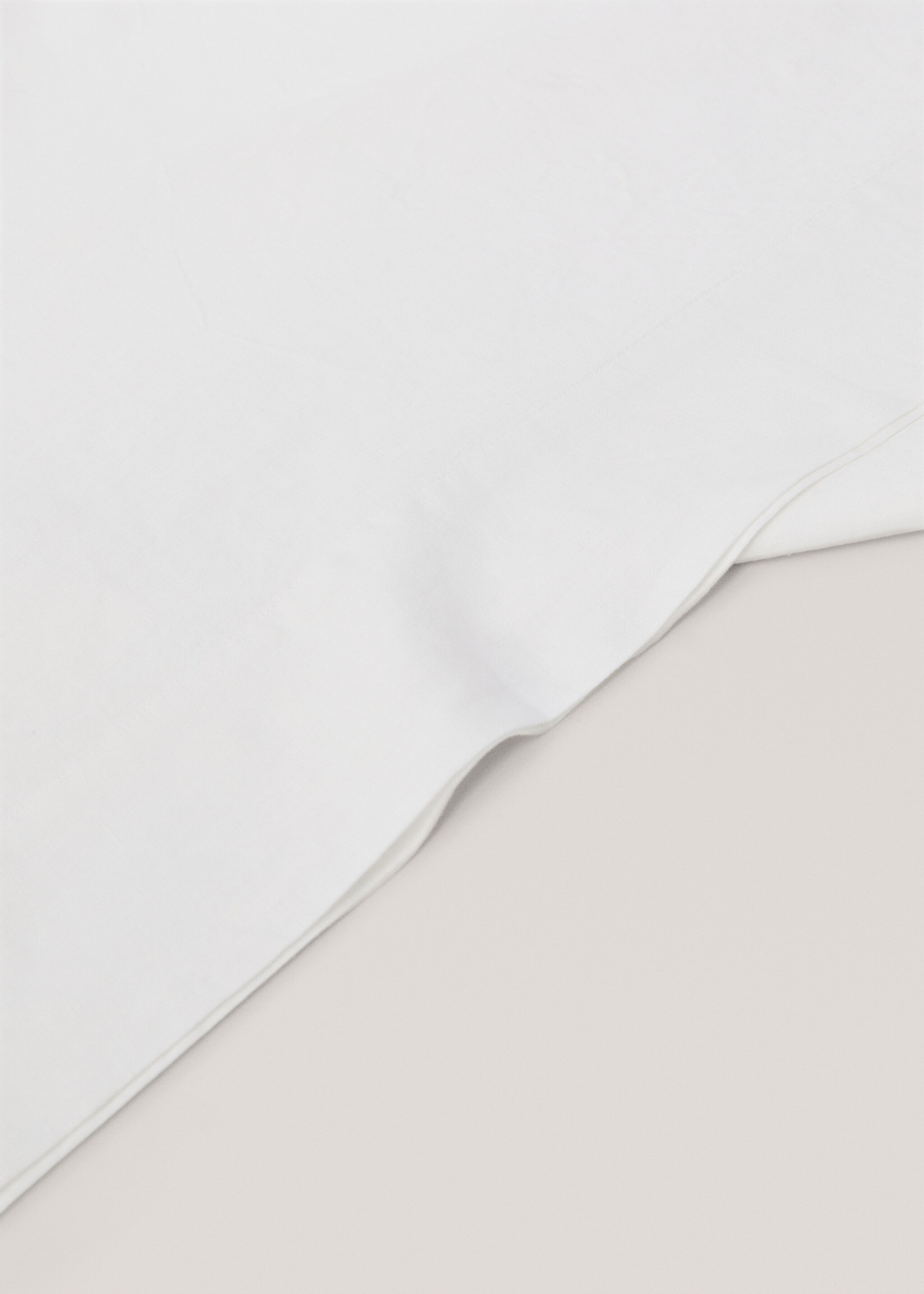 Linen top sheet for 135/140 cm bed - Details of the article 2, White. Ref: 67064026-00.