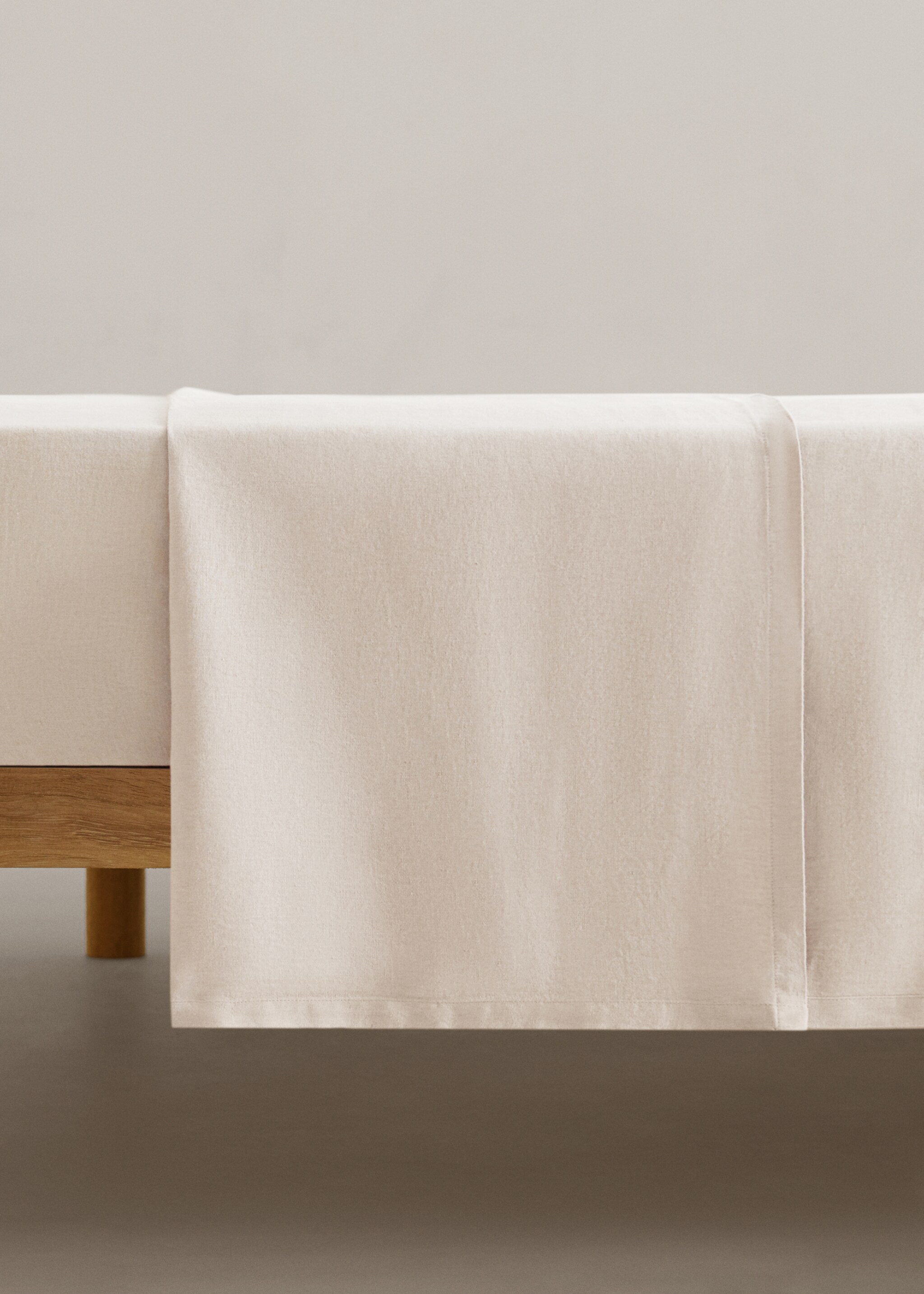 Linen top sheet for 90 cm bed - Article without model, Beige. Ref: 67064027-00.