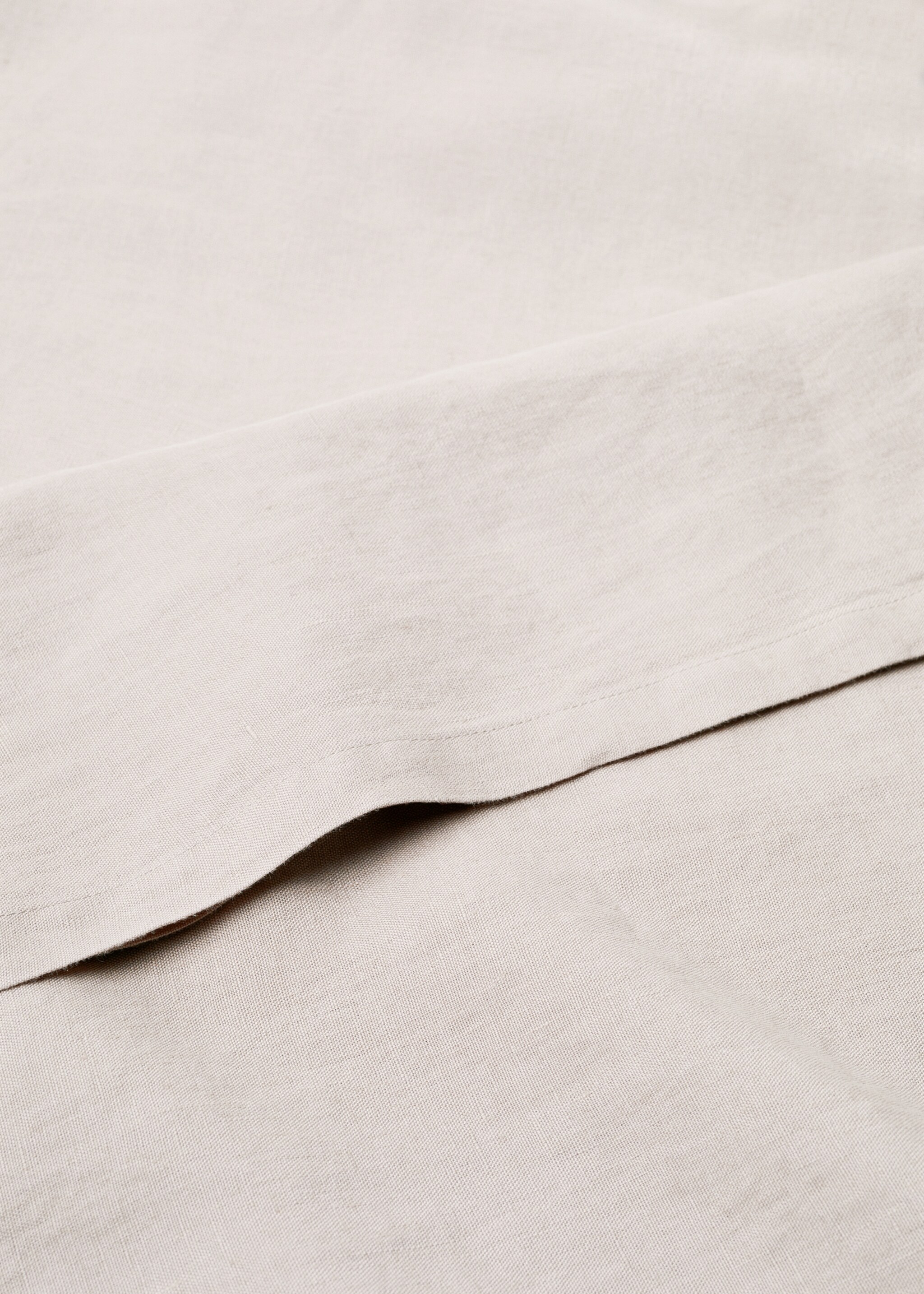 Linen top sheet for 90 cm bed - Details of the article 1, Beige. Ref: 67064027-00.