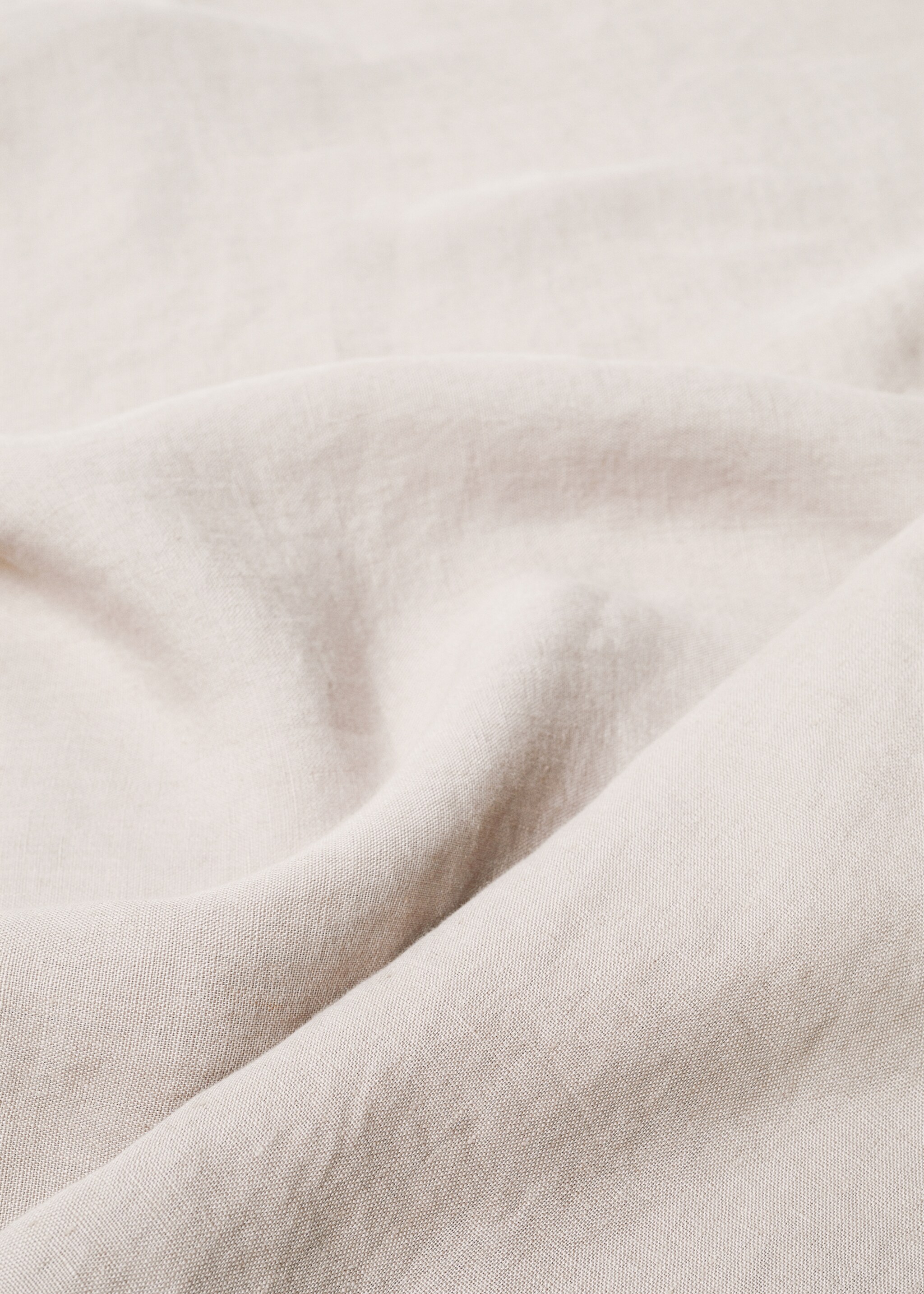 Linen top sheet for 90 cm bed - Details of the article 2, Beige. Ref: 67064027-00.