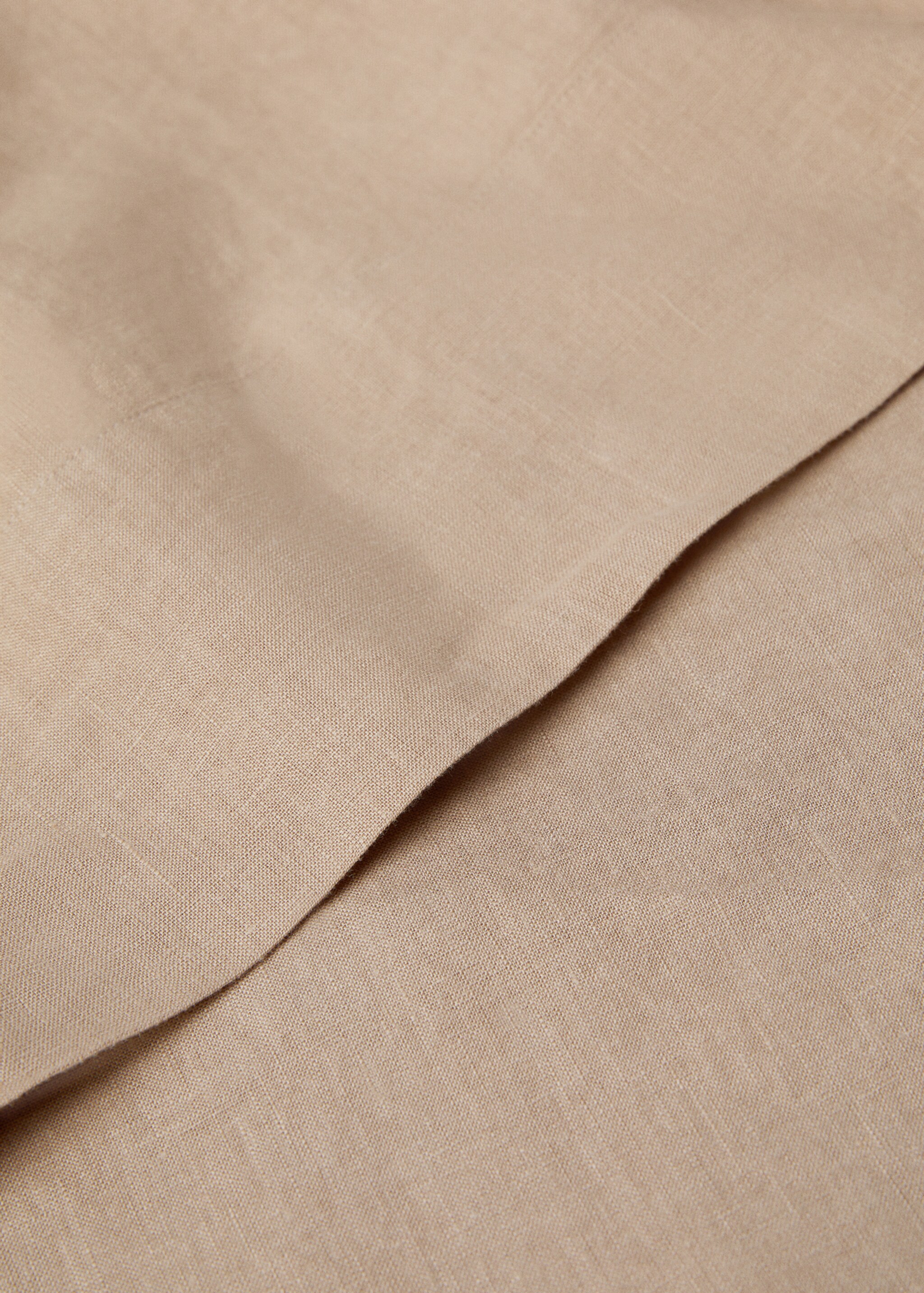 Linen top sheet for 90 cm bed - Details of the article 2, Medium Brown. Ref: 67064027-00.