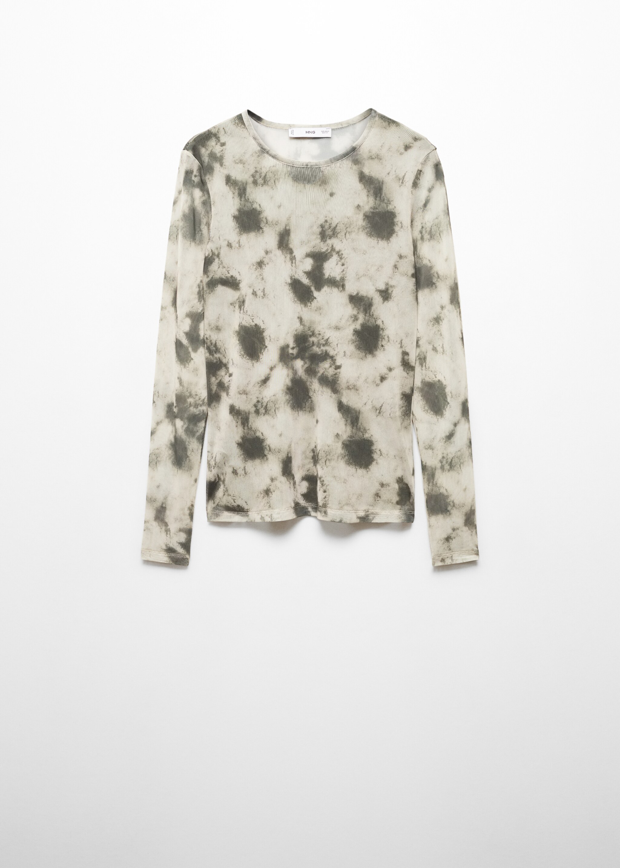 Gemustertes Mesh-T-Shirt - Artikel ohne Model, Khaki. Ref: 67064043-00.