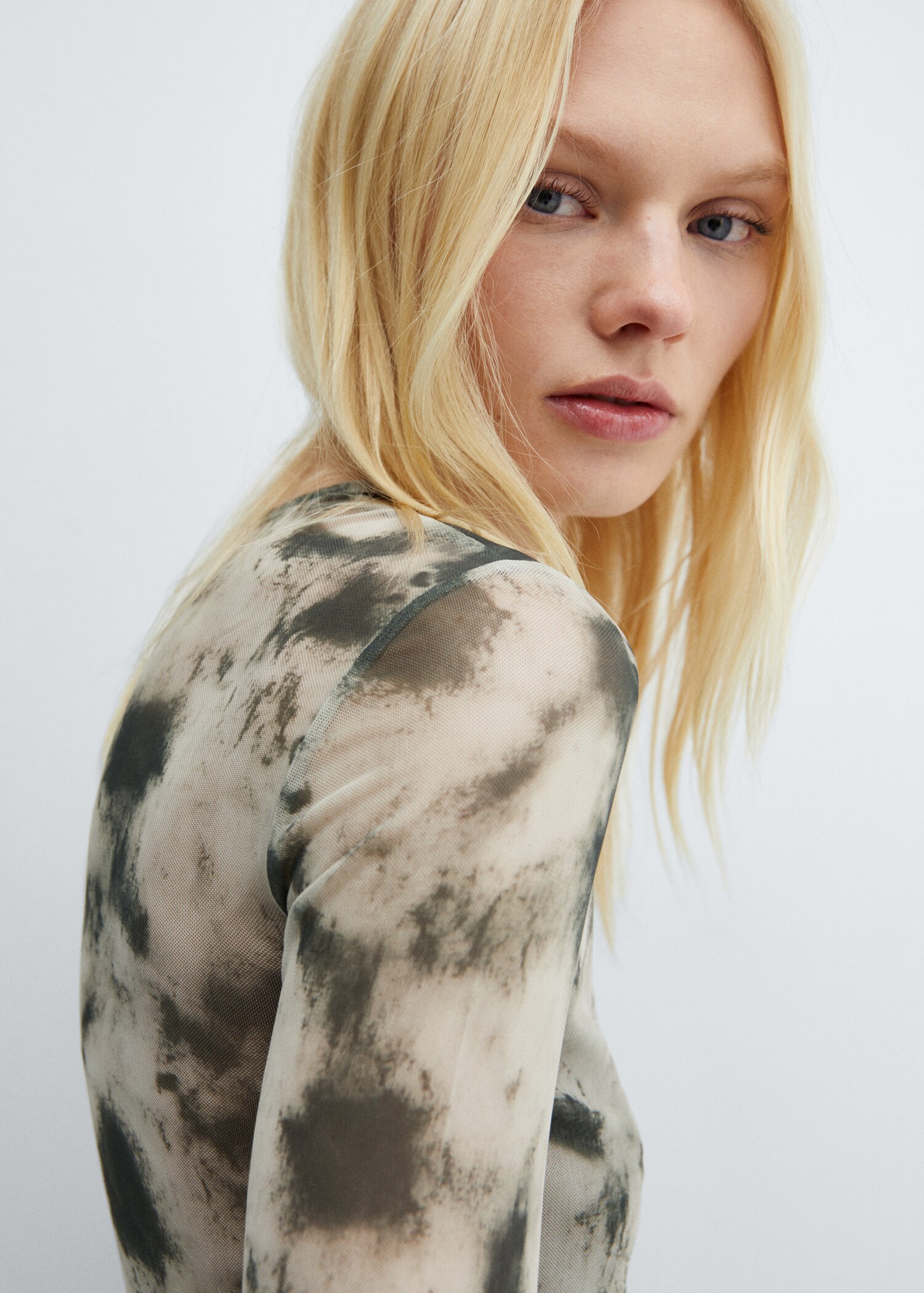 Gemustertes Mesh-T-Shirt - Detail des Artikels 1