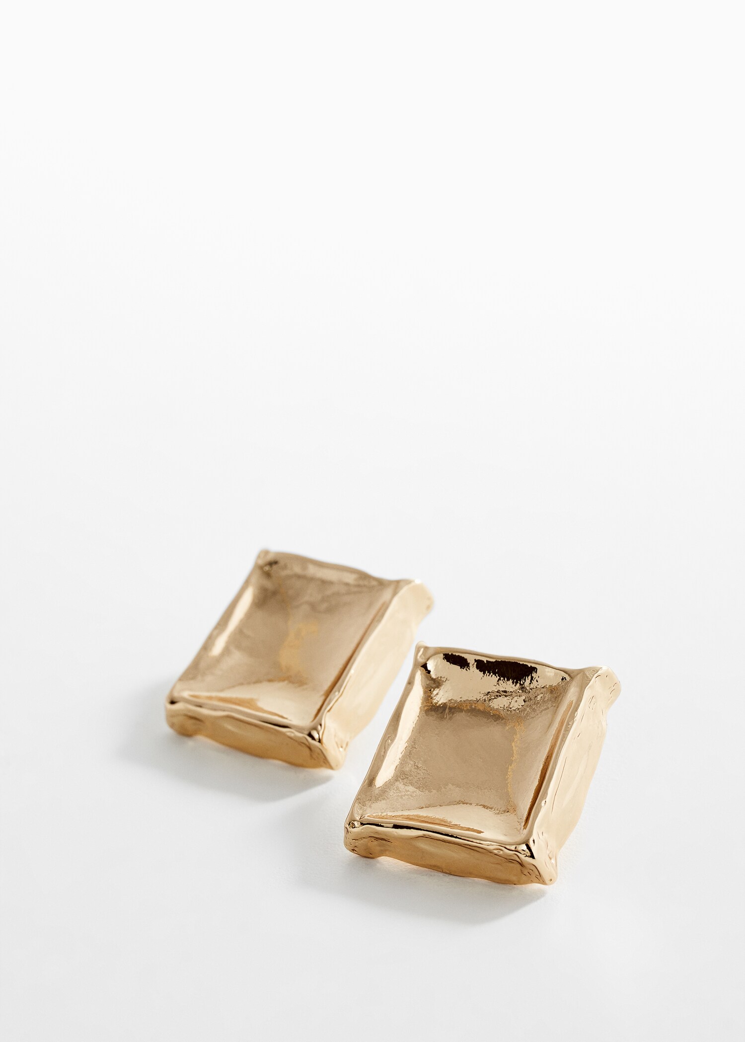 Textured square earrings - Medium plane