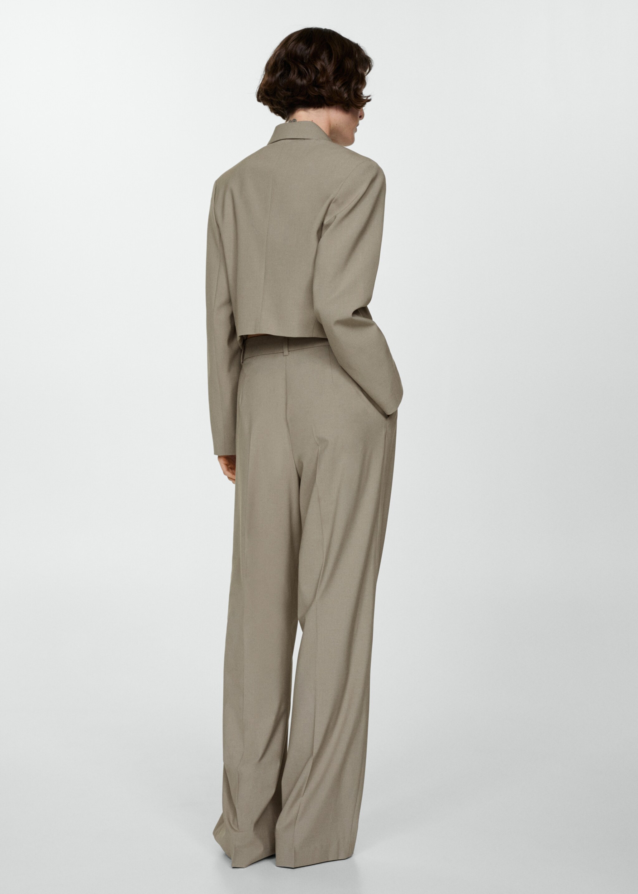 Wideleg pleated trousers - Reverse of the article, Medium Brown. Ref: 67064073-00.