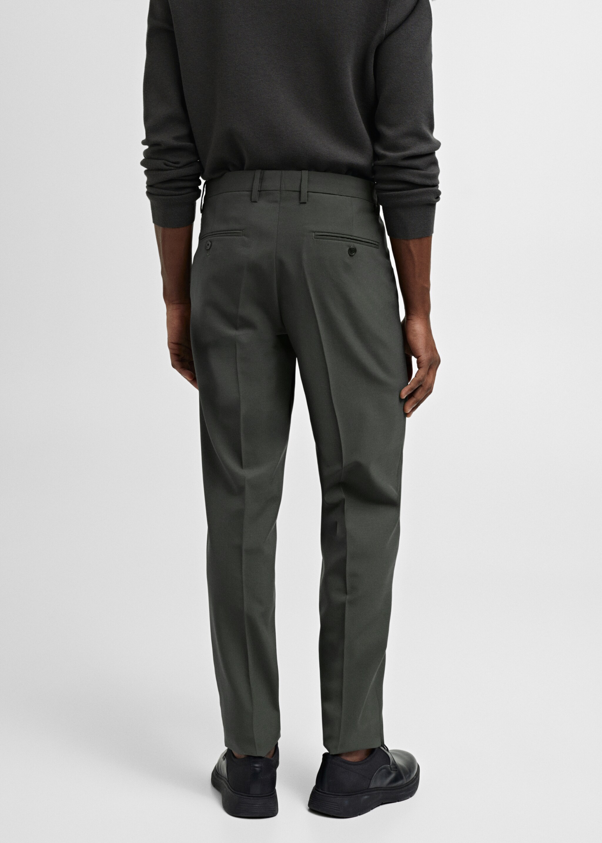 Slim fit wool suit trousers - Reverse of the article