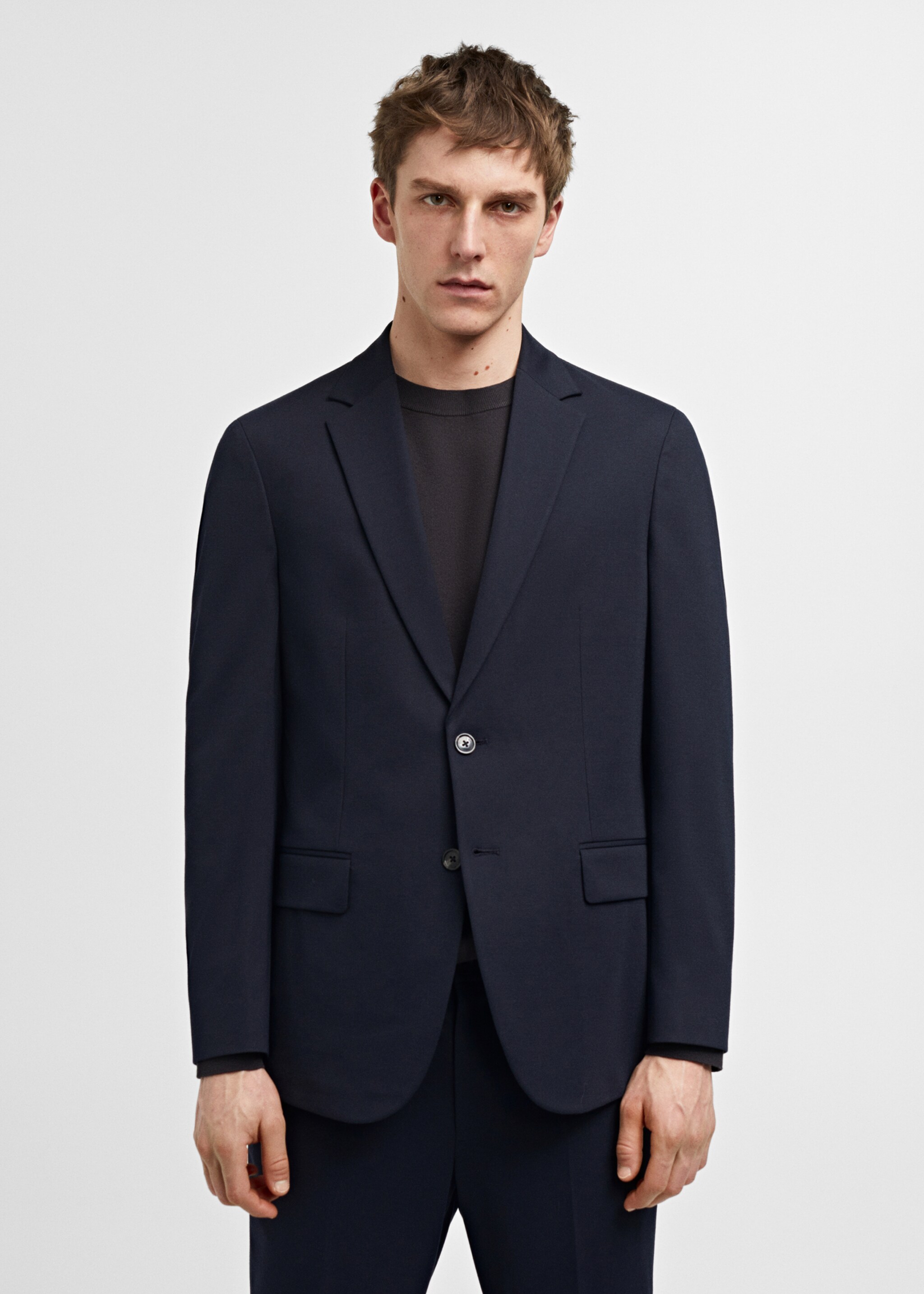 Blazer de fato slim fit - Plano médio