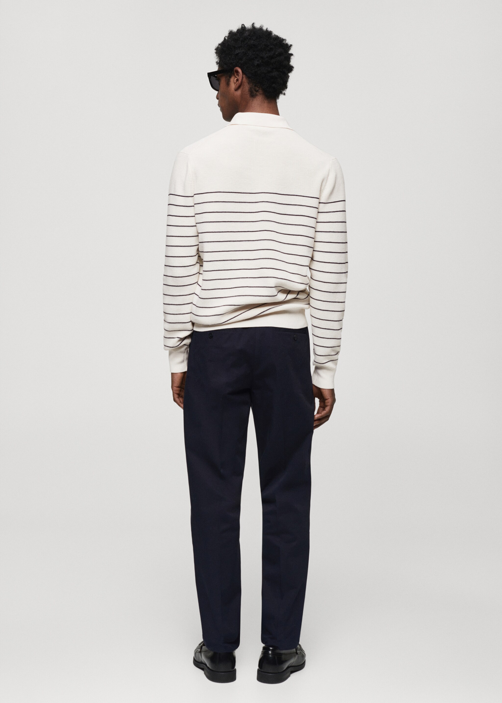 Striped polo-style sweater - Reverse of the article