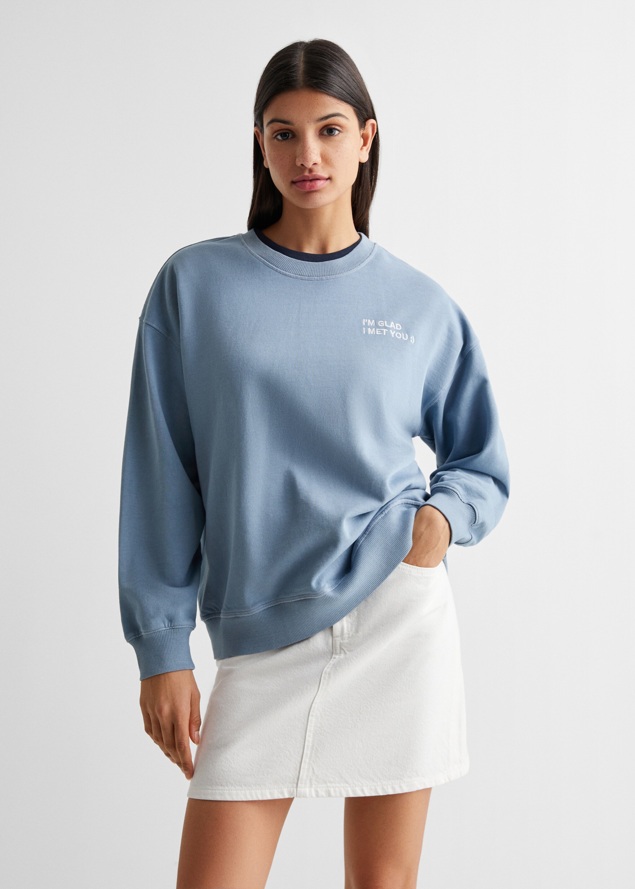 Embroidered message sweatshirt - Medium plane