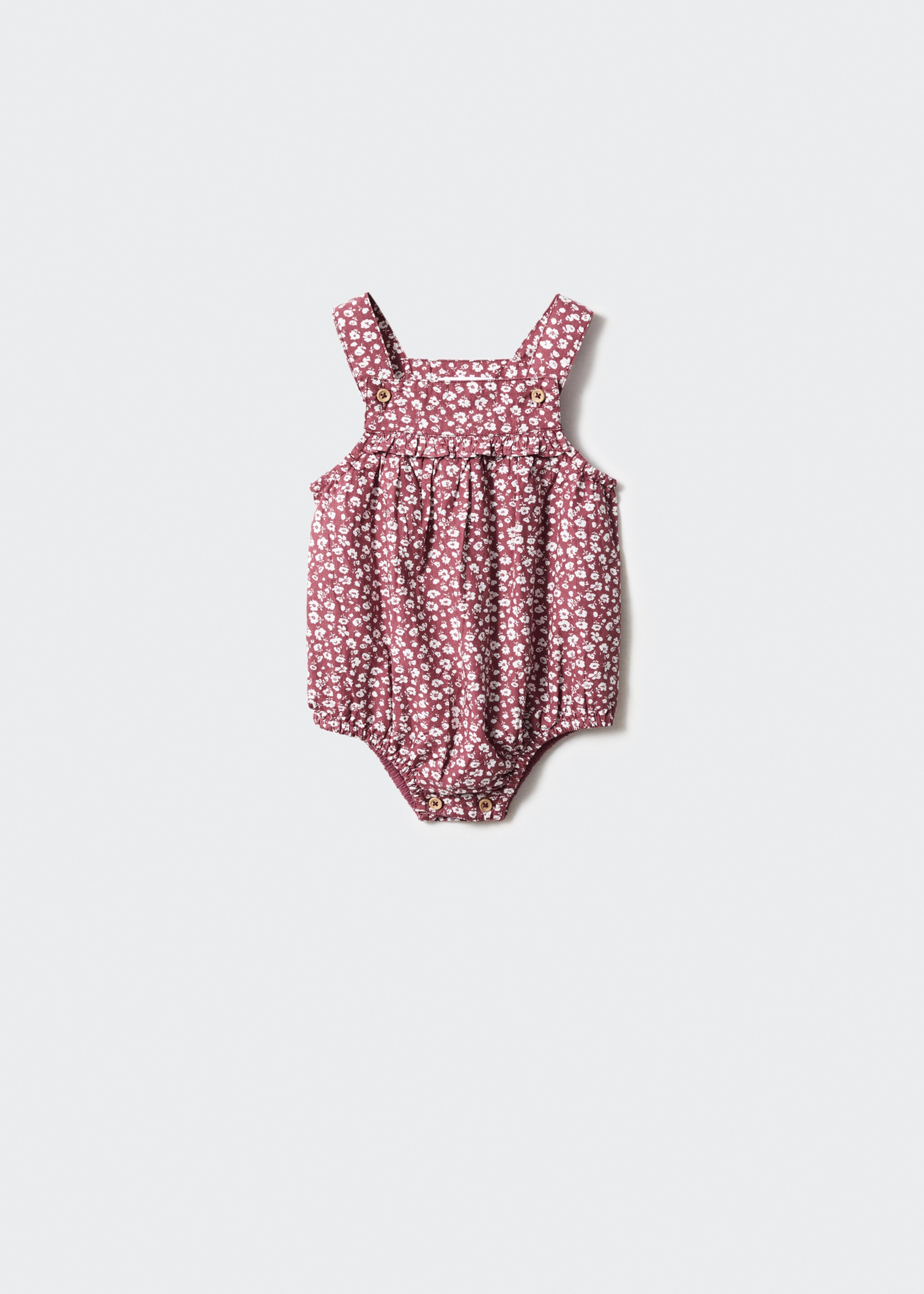 Cotton floral romper - Article without model, Burgundy. Ref: 67064459-00.