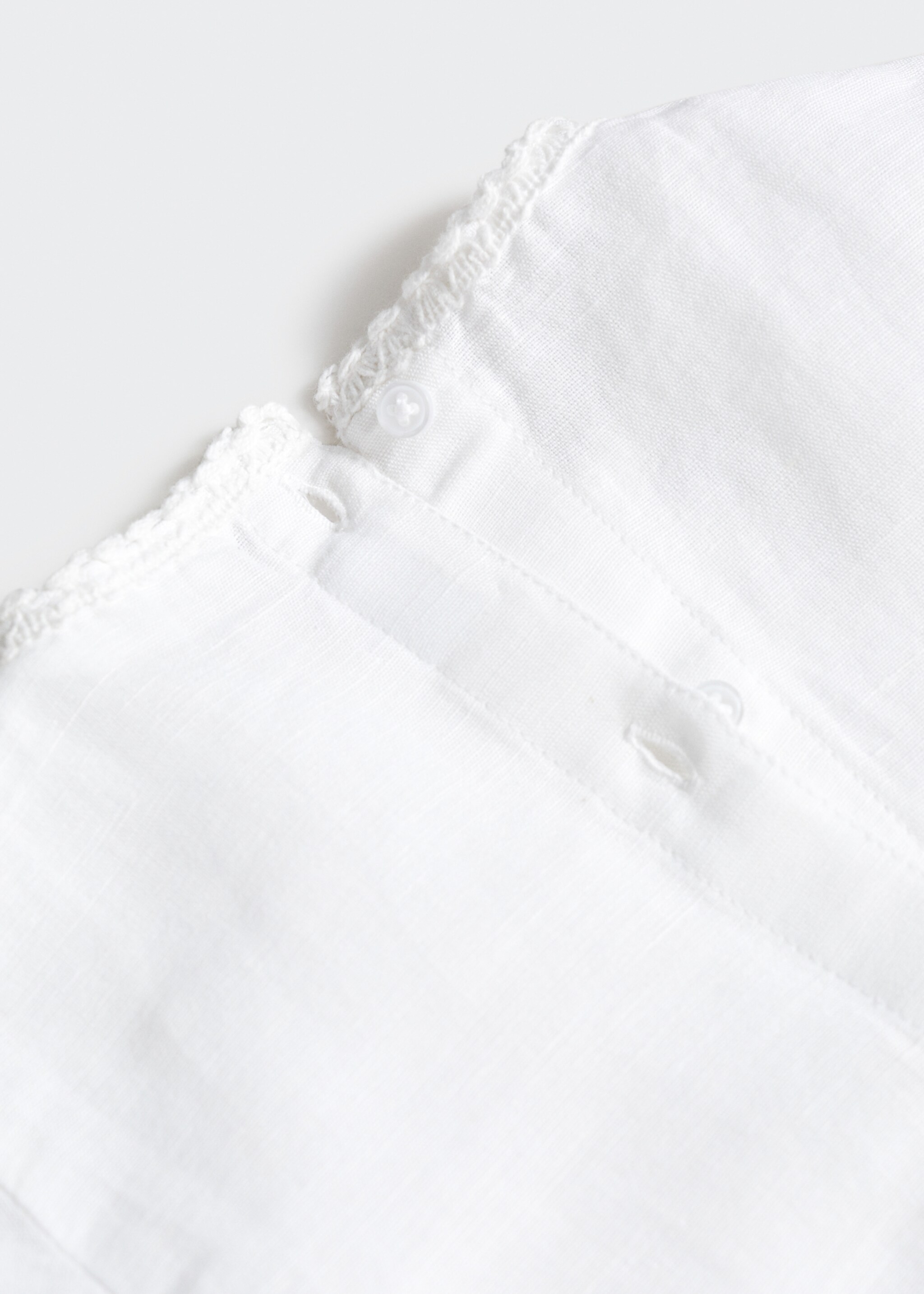 Embroidered linen-blend blouse - Details of the article 0