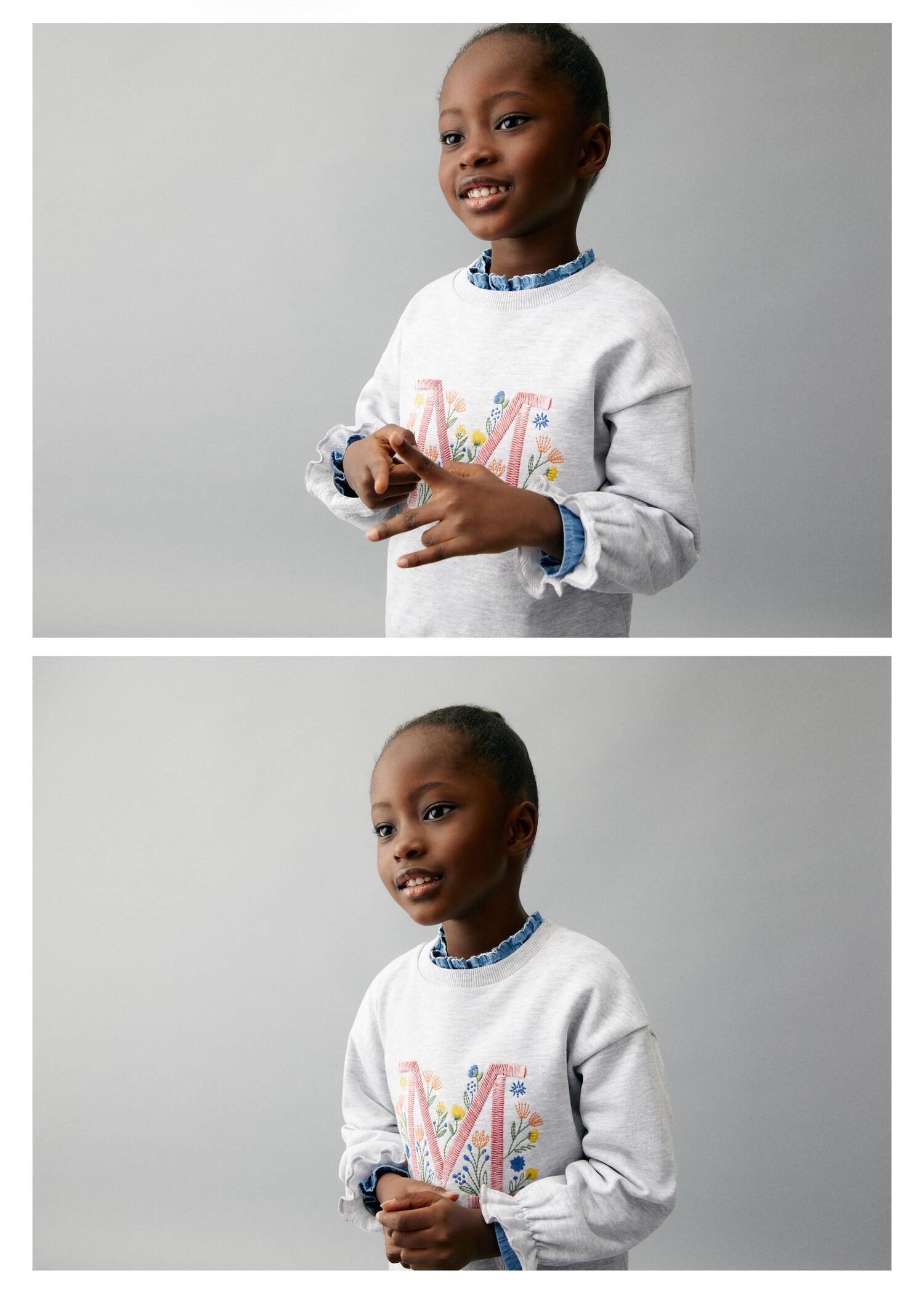 Bedrucktes Sweatshirt mit Stickerei - Detail des Artikels 5