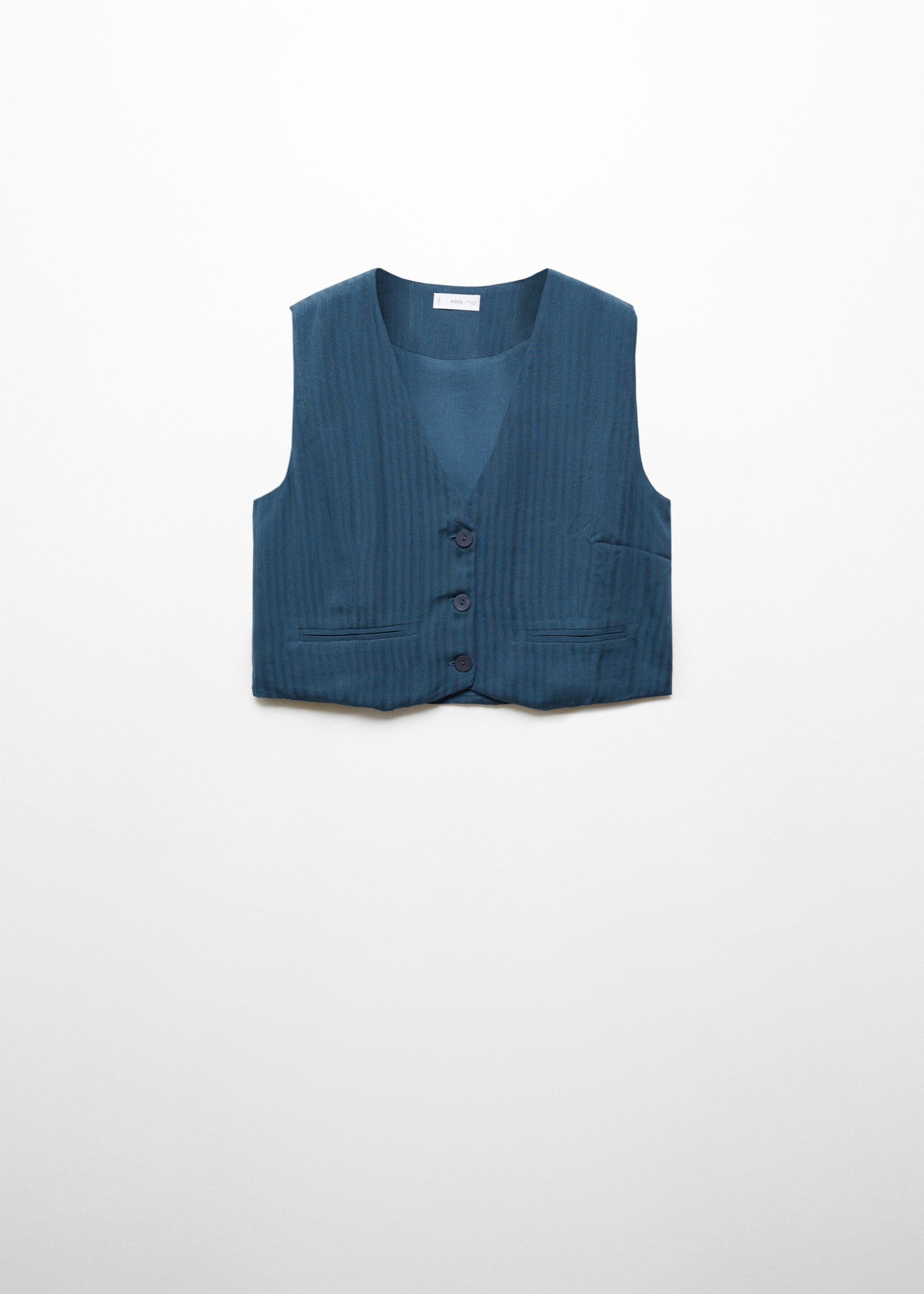 Chaleco crop rayas - Artículo sin modelo, Azul marino oscuro. Ref: 67064465-00.