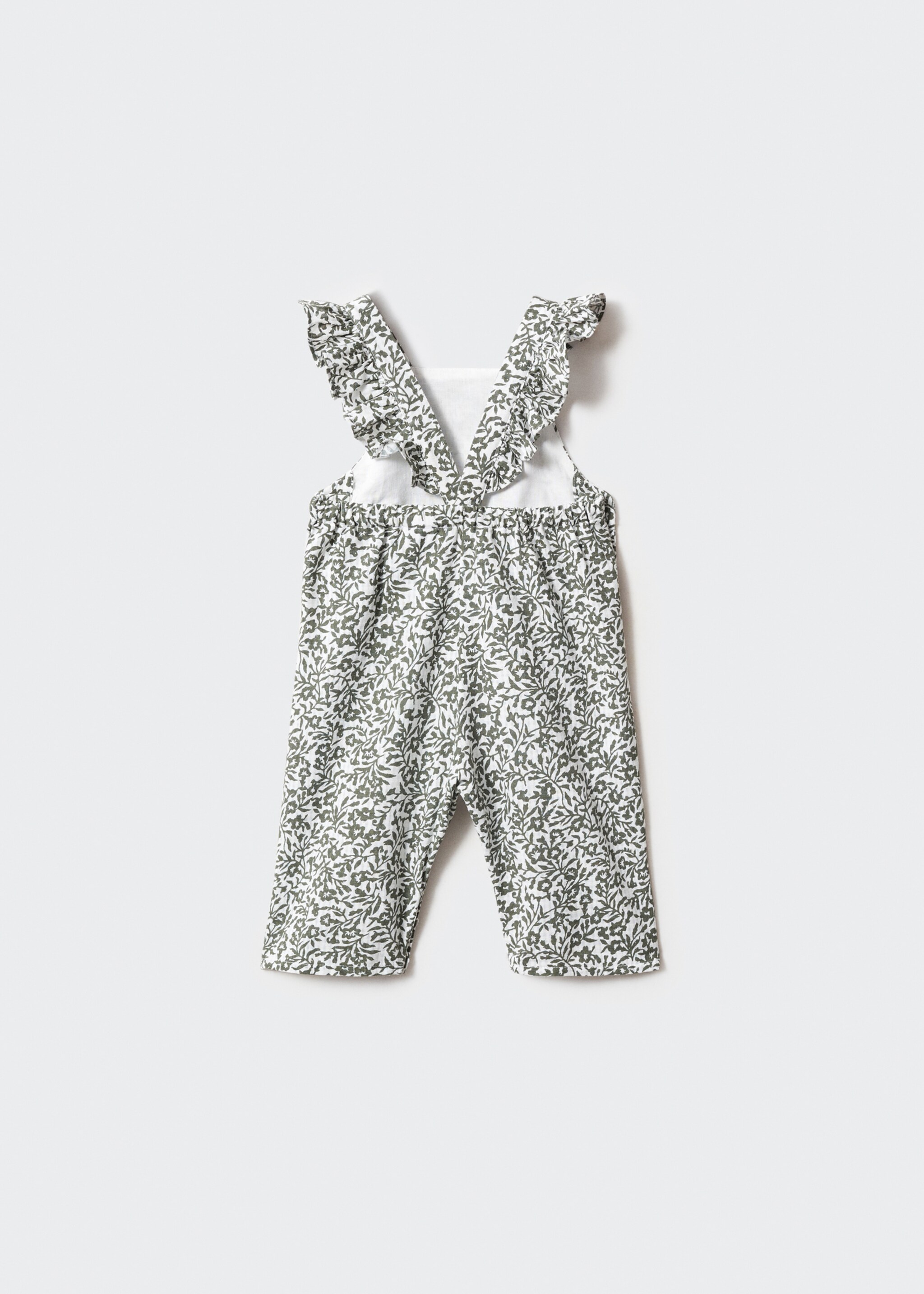Ruffled printed dungarees - Reverse of the article, Green. Ref: 67064474-00.