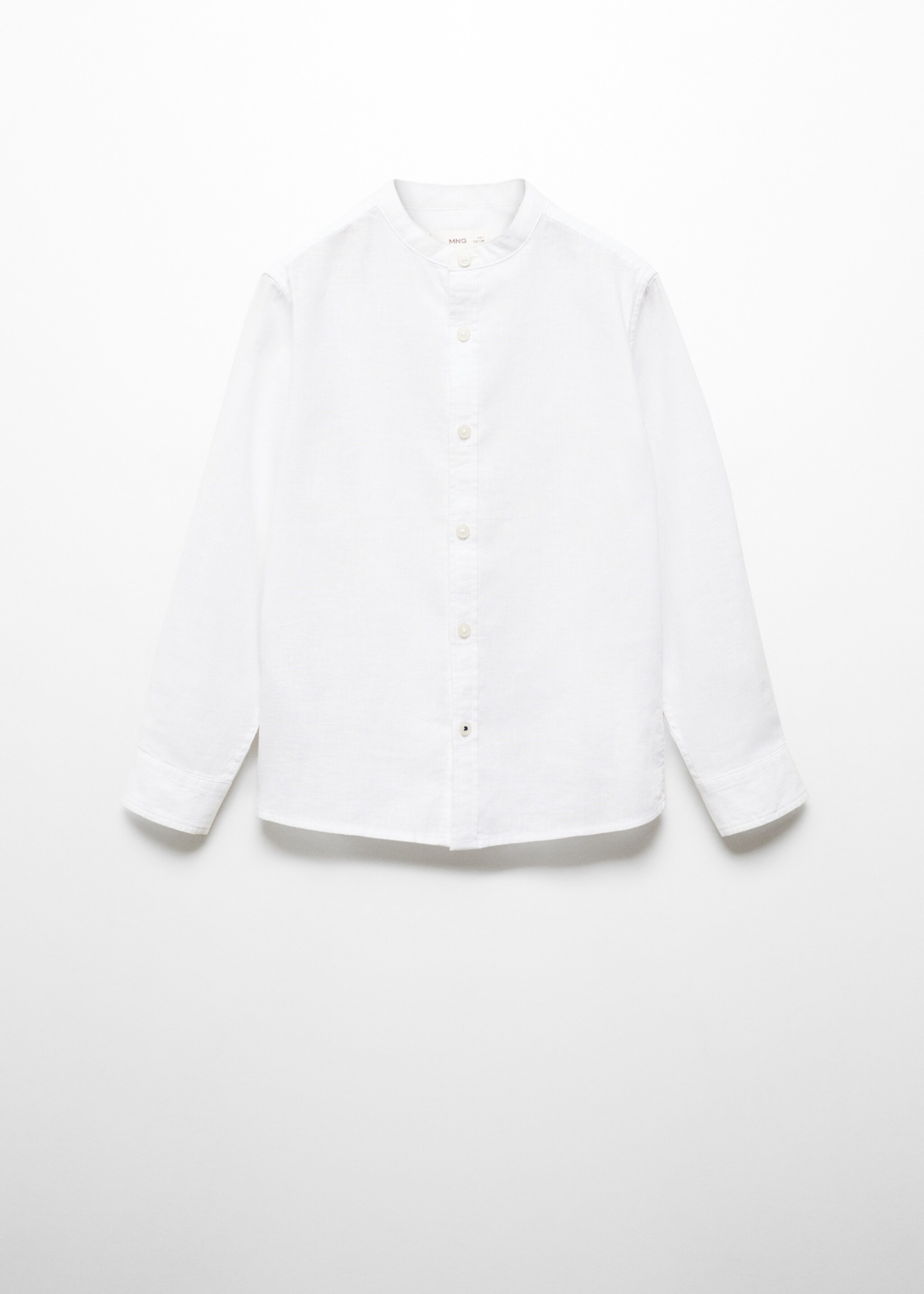 Camisa de linho regular fit com gola de mandarim - Artigo sem modelo
