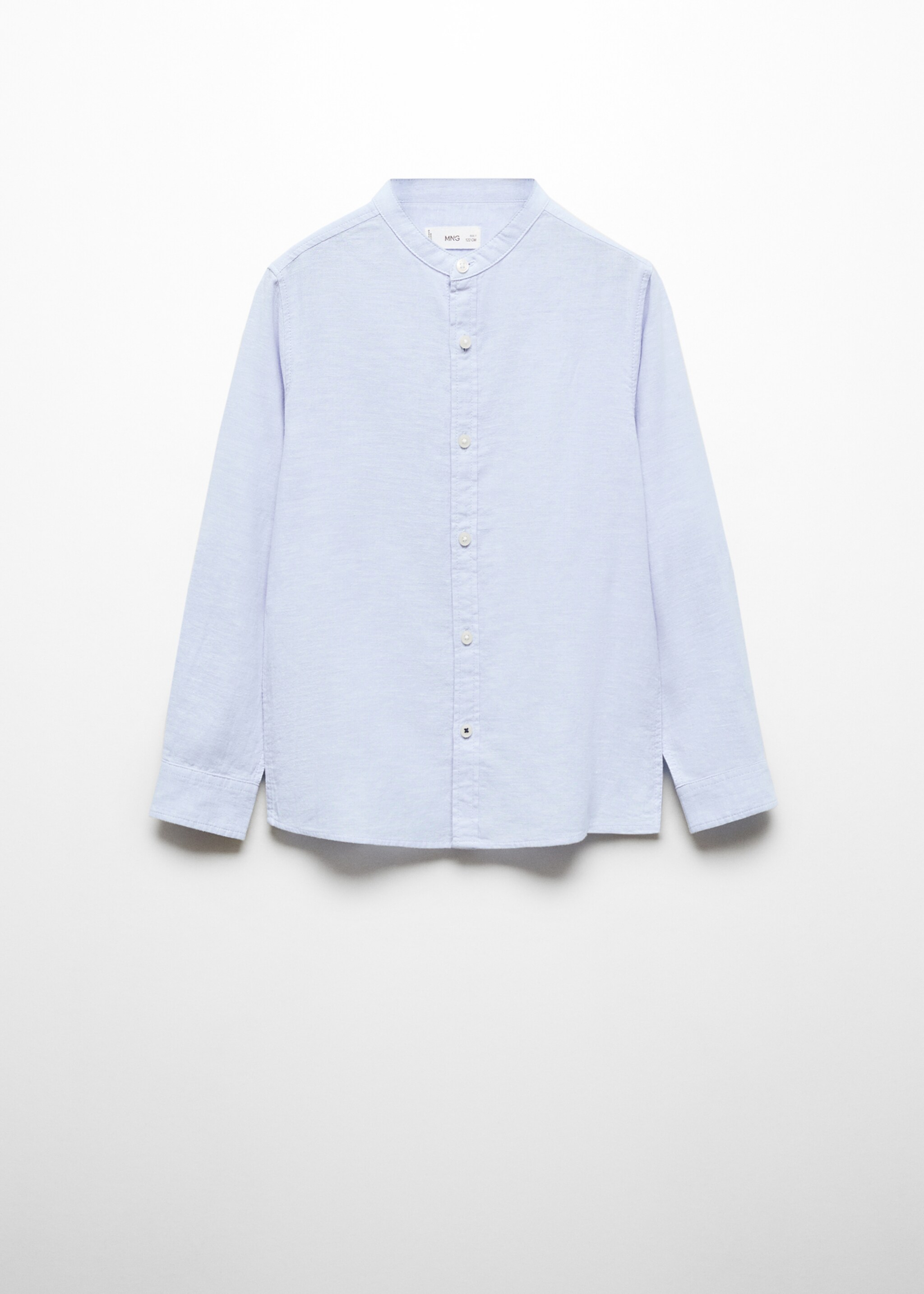 Regular-fit Mao-collar linen shirt - Article without model
