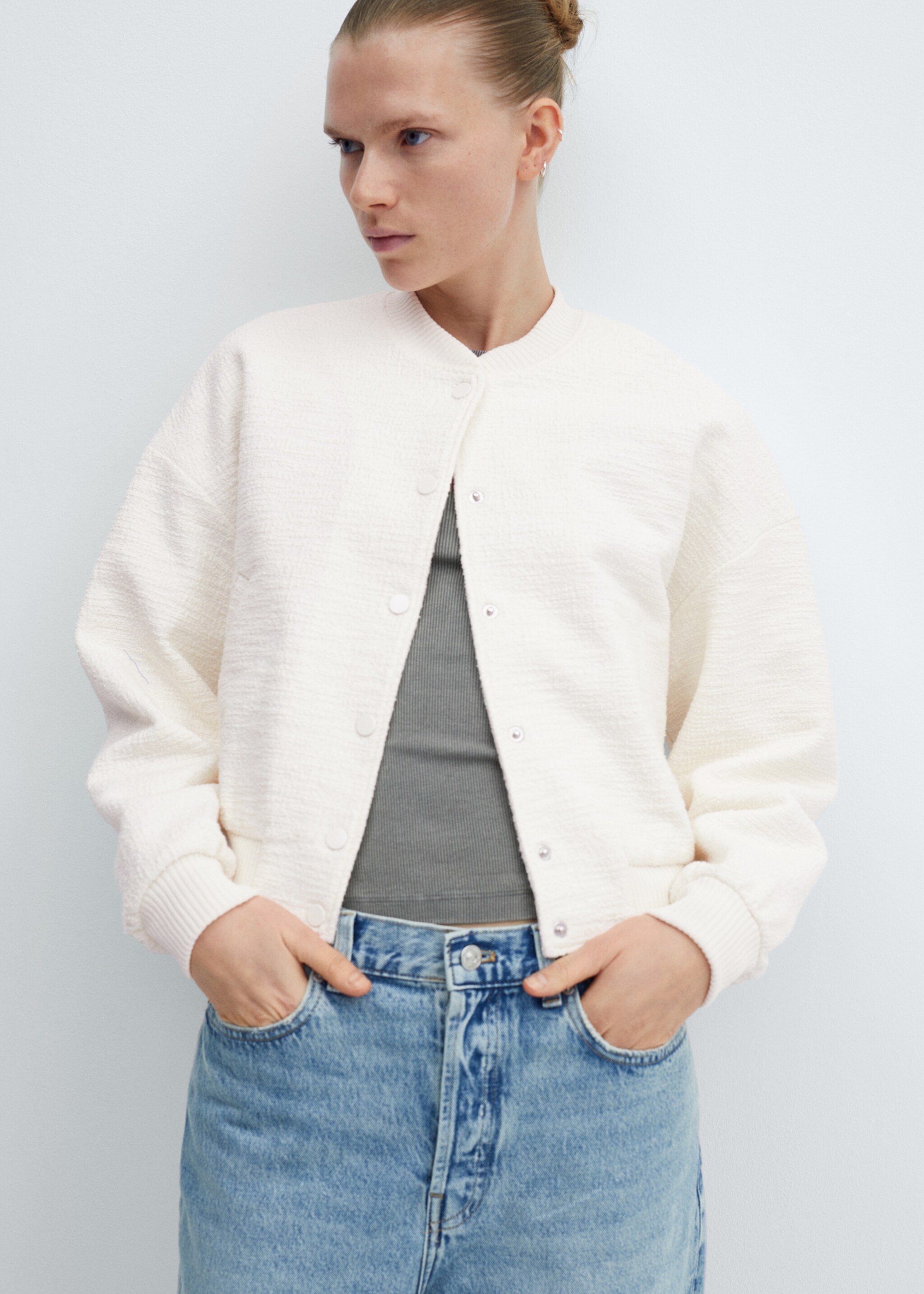 Veste bomber tweed - Plan moyen